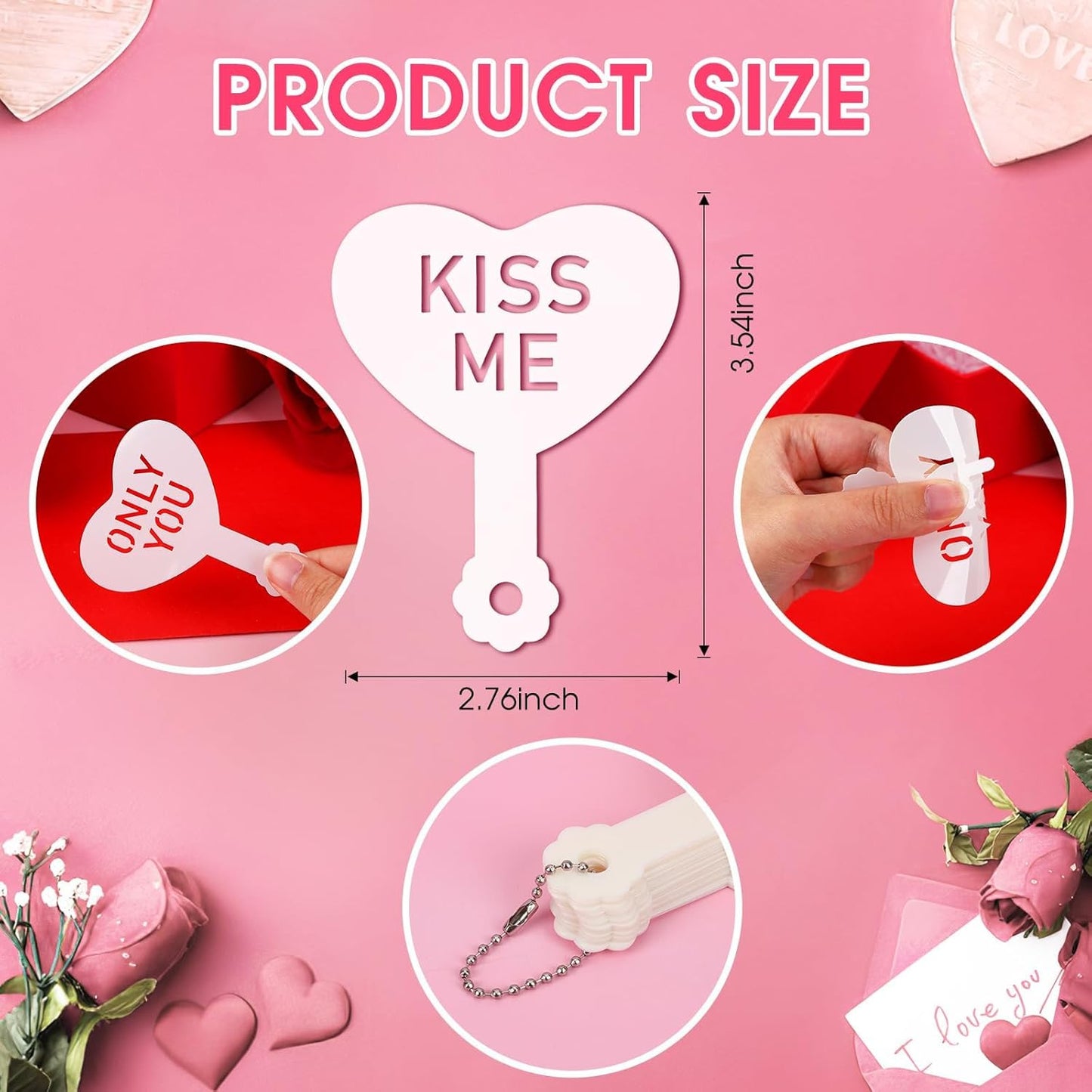 JULBEAR Valentine's Day Cookie Stencils, 36 Pieces Valentine's Conversation Heart Cookie Coffee Stencils for Cookies Baking Coffee Decoration Valentine's Day Party Heart Love Phrase Sign Crafts