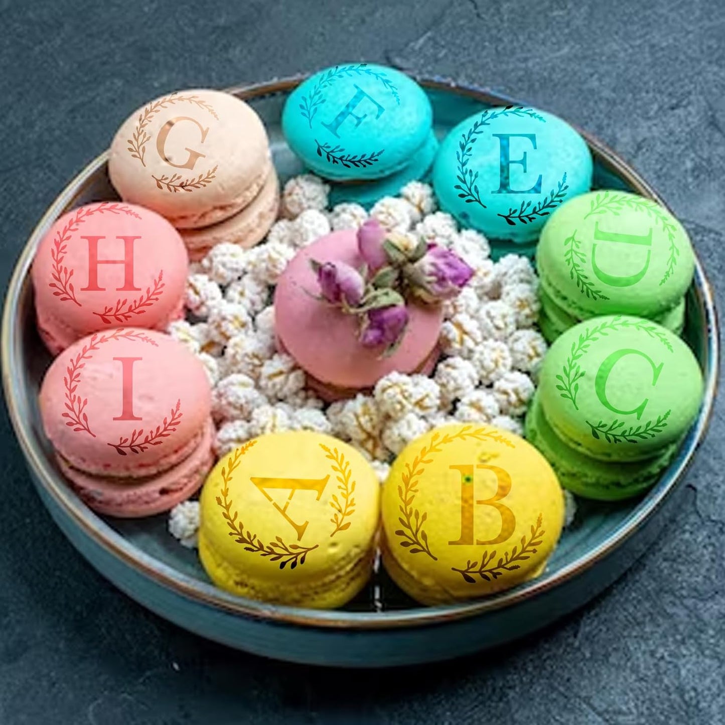 Small Letter Stencil for Cakes Cookie Decorating Stencils Reusable Alphabet Stencil on Baking Coffee Decorating Card Making (27 Letter Cookie)