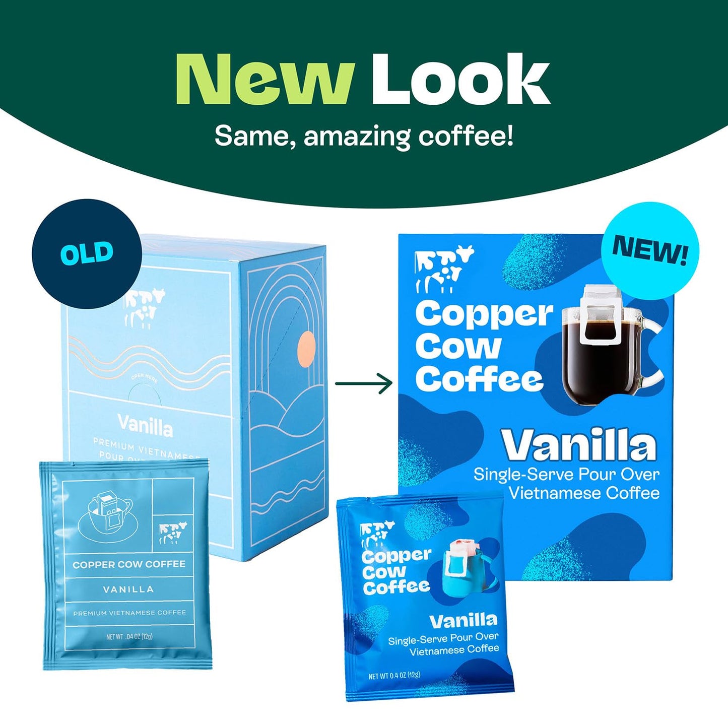 Copper Cow Coffee Premium Vietnamese Coffee: Single-Serve Vanilla Coffees (includes: 24 vanilla coffees)