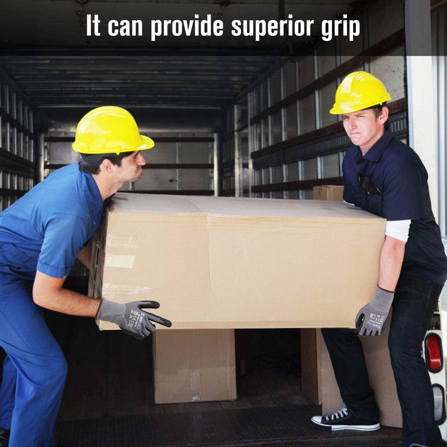 NP1001 Safety Work Gloves Comfort Stretch Fit Power Grip Smart Touch Durable Foam Coated