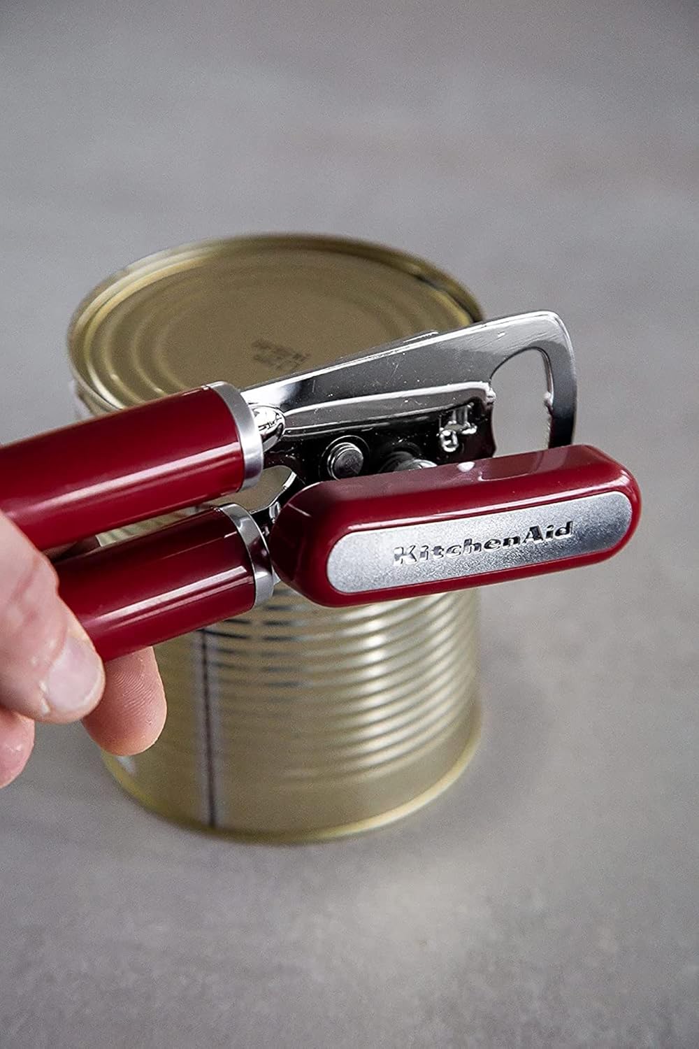 KitchenAid Classic Multifunction Can Opener and Bottle Opener Easy to Use, Razor Sharp Stainless Steel Cutting Wheel, Soft Ergonomic Handles, Empire Red