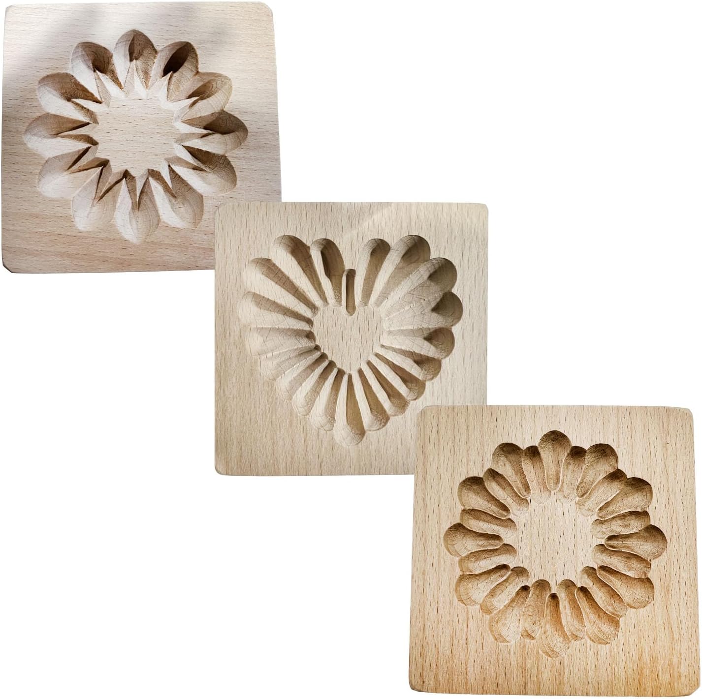 Wooden Cookie Biscuit Mold, 3D Baking Mold, Embossing Craft Decorating Baking Tool, Suitable for Halloween Thanksgiving Christmas Kitchen DIY (Cookies-C-3PCS)