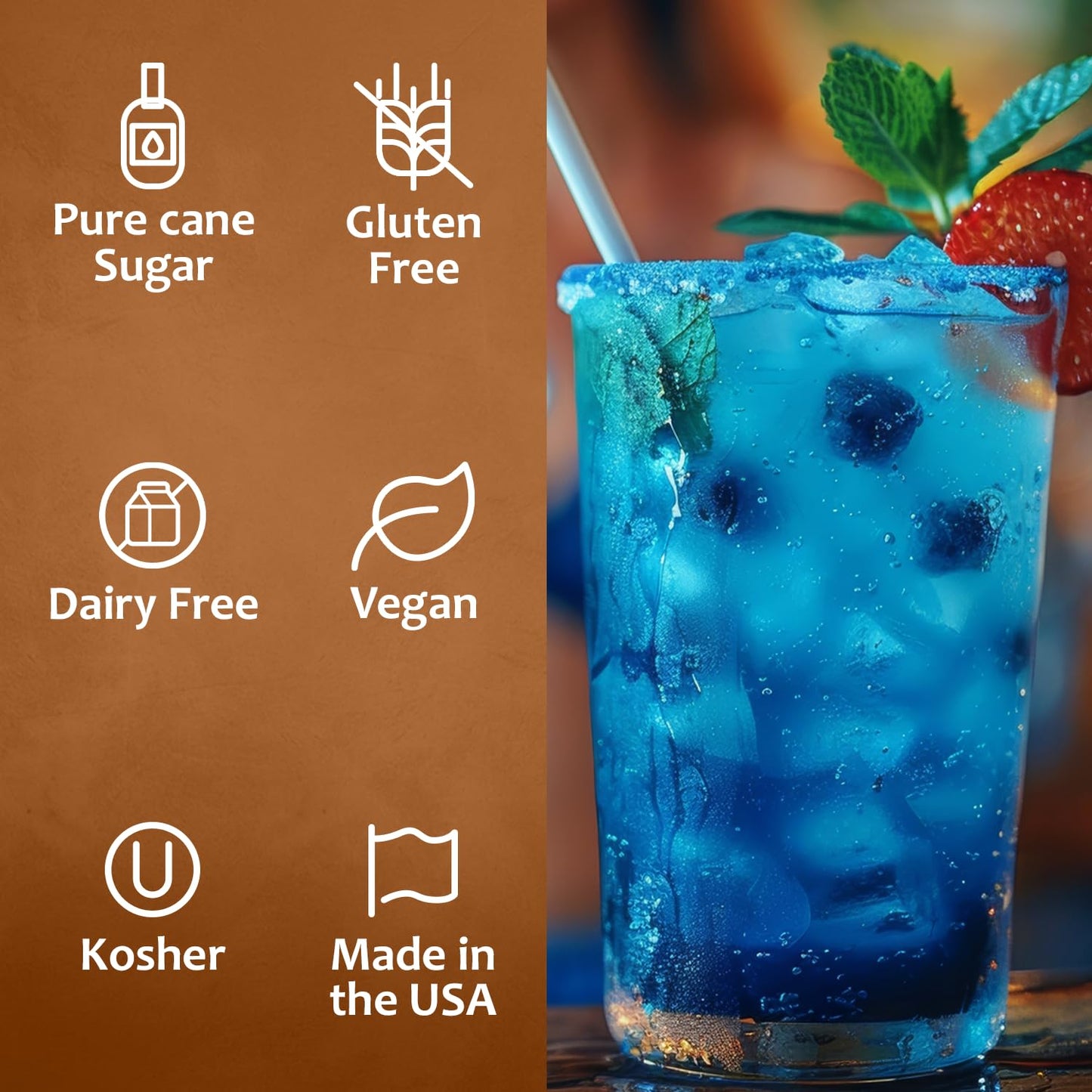 Syruvia Blue Raspberry Syrup 25.40 Ounces Blue Raspberry Flavoring Syrup - Kosher, Gluten-Free, Ideal for Elevating Beverage Adventures