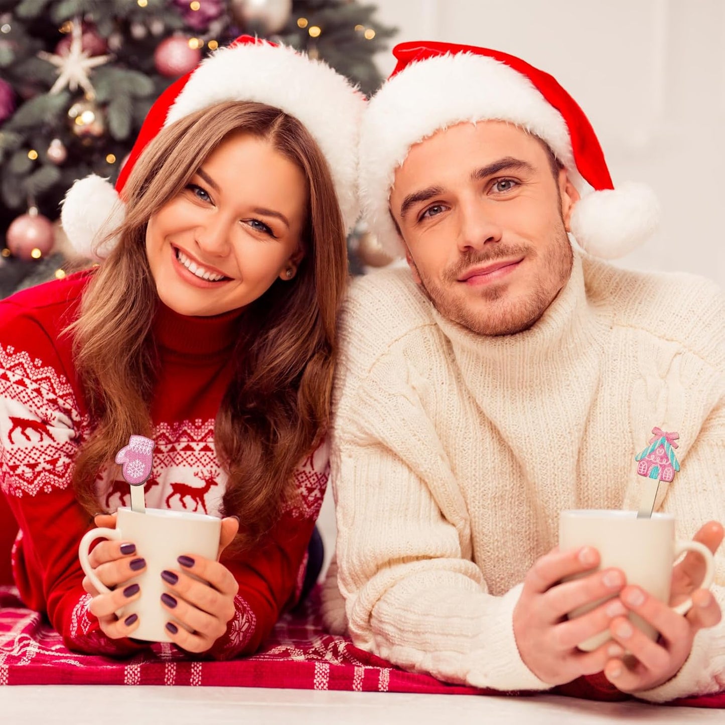 Jinei 120 Pcs Christmas Gingerbread Man Coffee Stir Sticks Natural Wooden Disposable Drink Stirrers for Hot Chocolate Milkshake Cocktail Restaurant Home Office