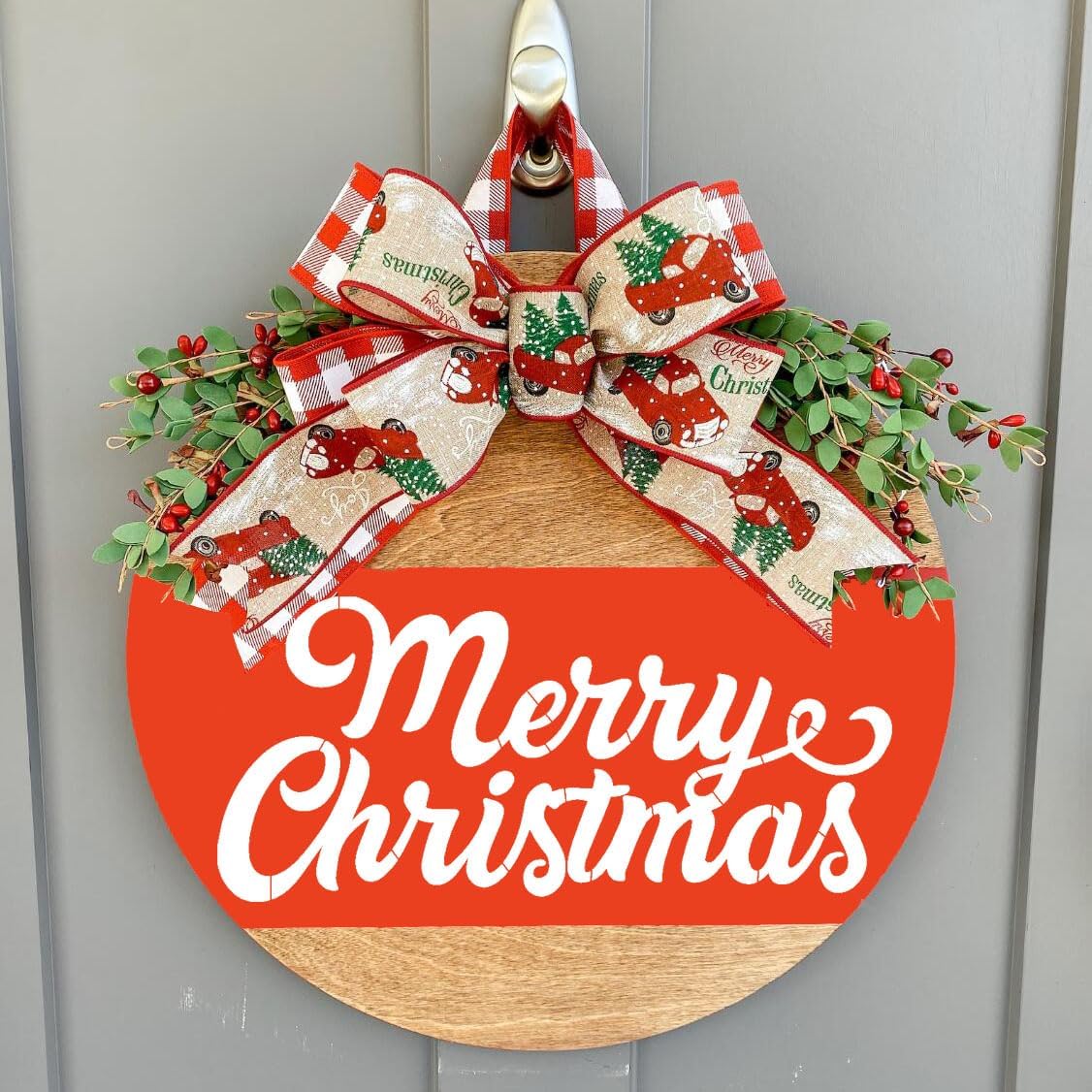 Christmas Stencils 12” Xmas Stencil for Wood Christmas Stencil for Painting Holiday Stencils Merry Christmas Believe Drawing Templates Half Round Stencil for Door Hanger Porch Wreath Home Decor