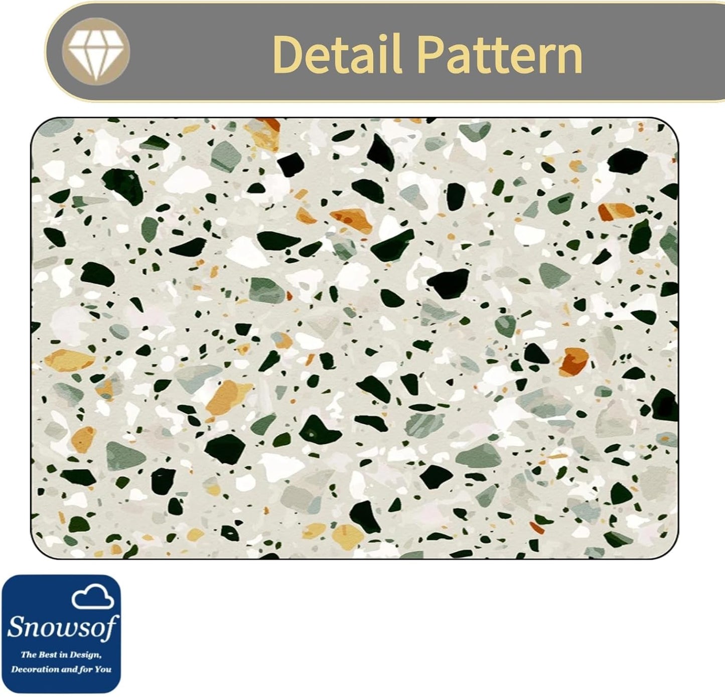 Dish Drying Mat - Absorbent Countertop Mat for Coffee Maker, Expresso Machine, Kitchen Use (03,12''×16'')