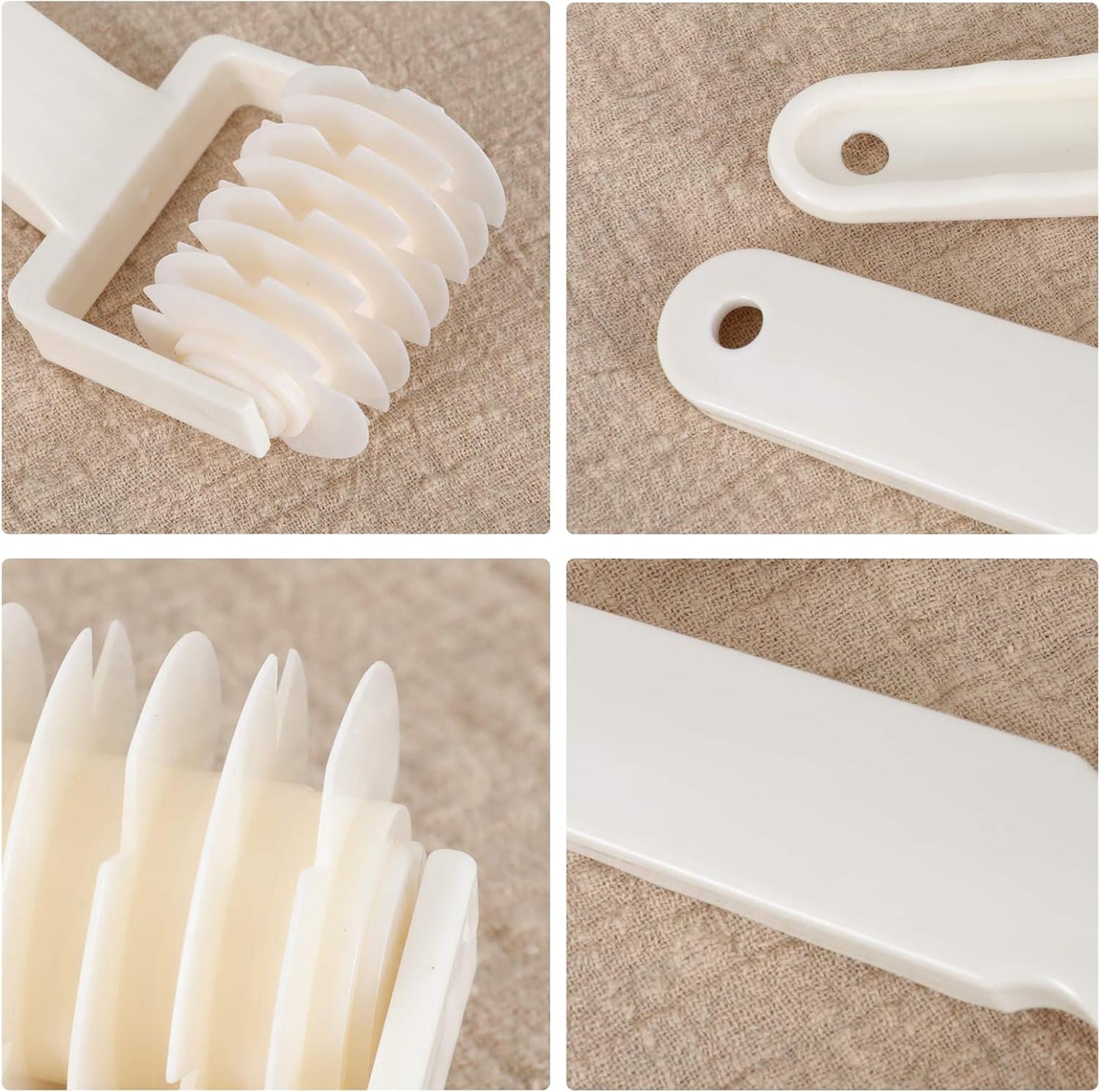 Lamoutor 2Pcs Lattice Roller Cutter Pastry Cutter Roller DIY Baking Tool for Dought Cookie Pie Pizza Bread Pastry