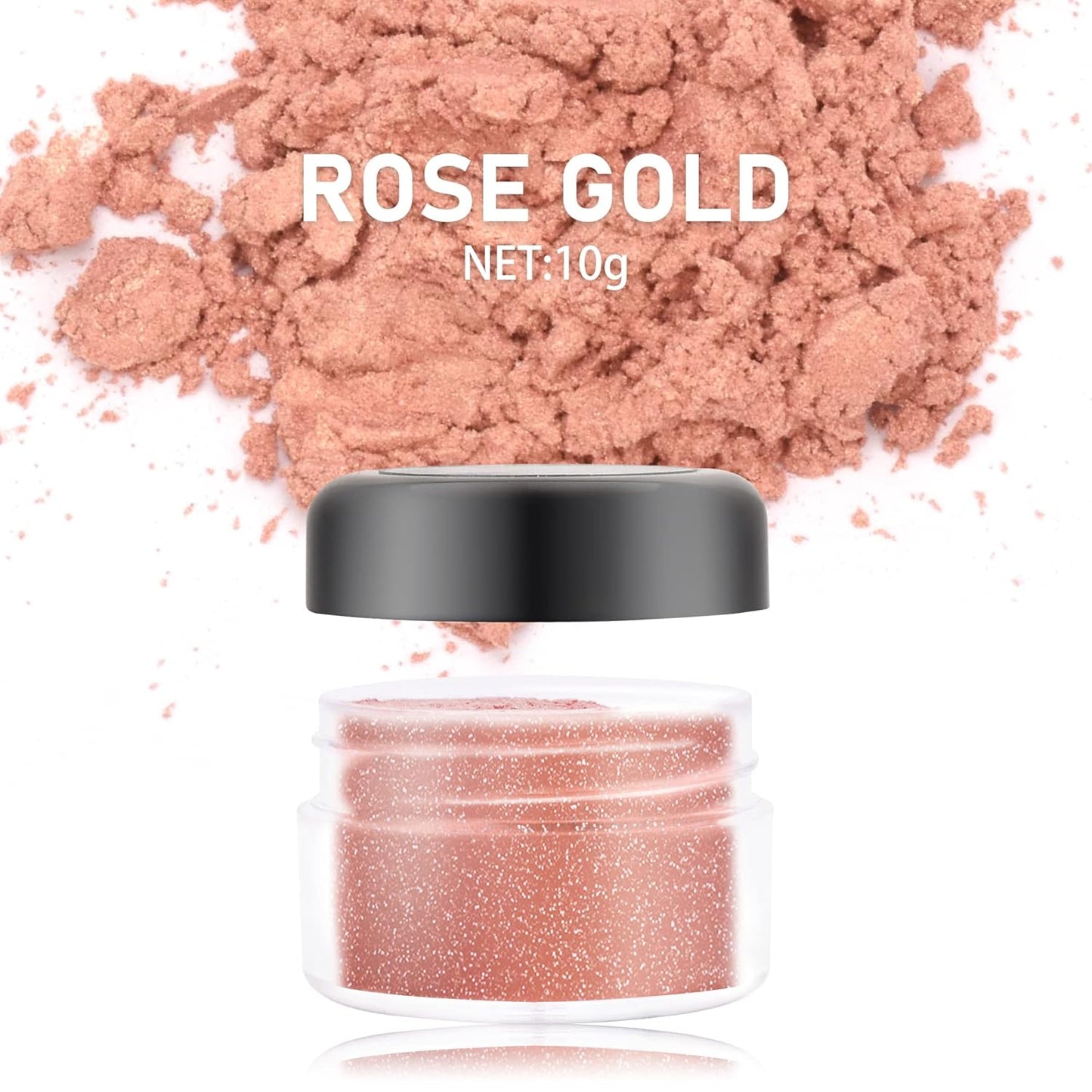 Edible Glitter - 10g Luster Dust Edible Food Grade Coloring Glitter for Cake Decorating, Baking, Drinks - Shimmer Dust Powder, Metallic Color Dusting Powder for Icing,Fondant,Candy, Cookie (Rose Gold)
