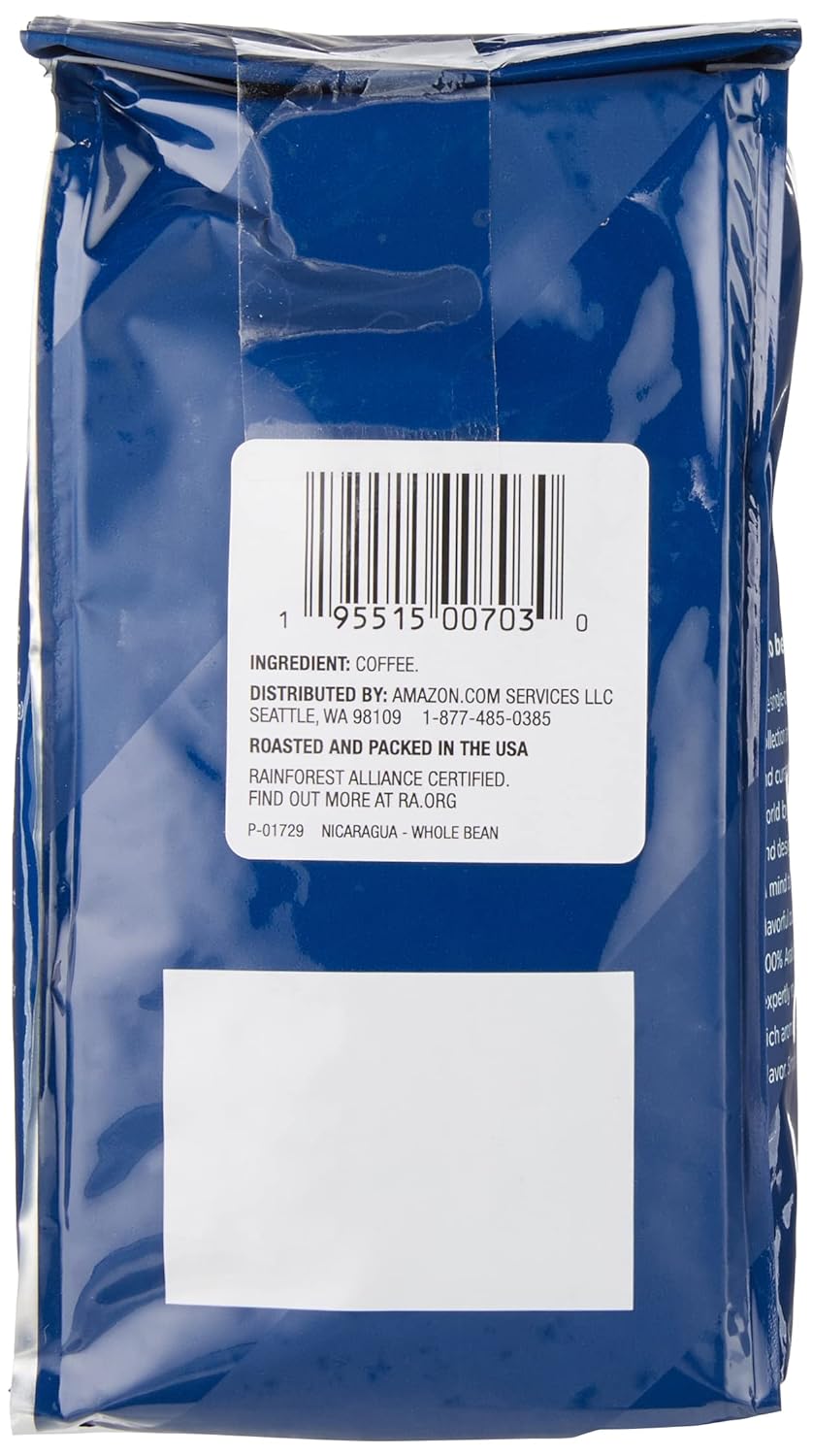 AmazonFresh Direct Trade Nicaragua Whole Bean Coffee, Medium Roast, 12 Ounce (Pack of 2)