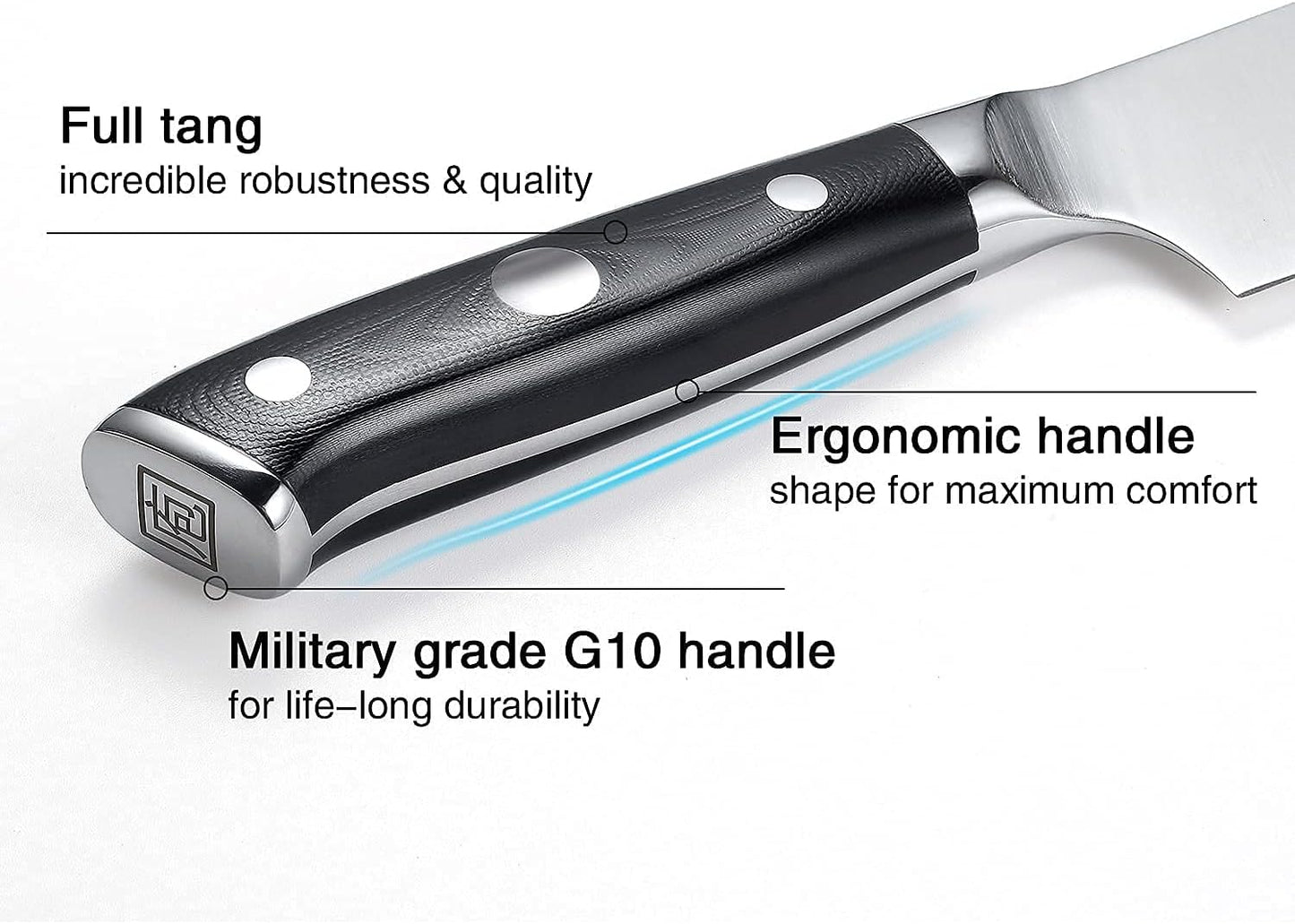 PAUDIN Chef Knife 8 Inch, Professional Kitchen Knife, 7Cr17MoV German Stainless Steel Forged Chefs Knives with Ergonomic G10 Handle, Classic Chef's Knives Meat Knife with Gift Box