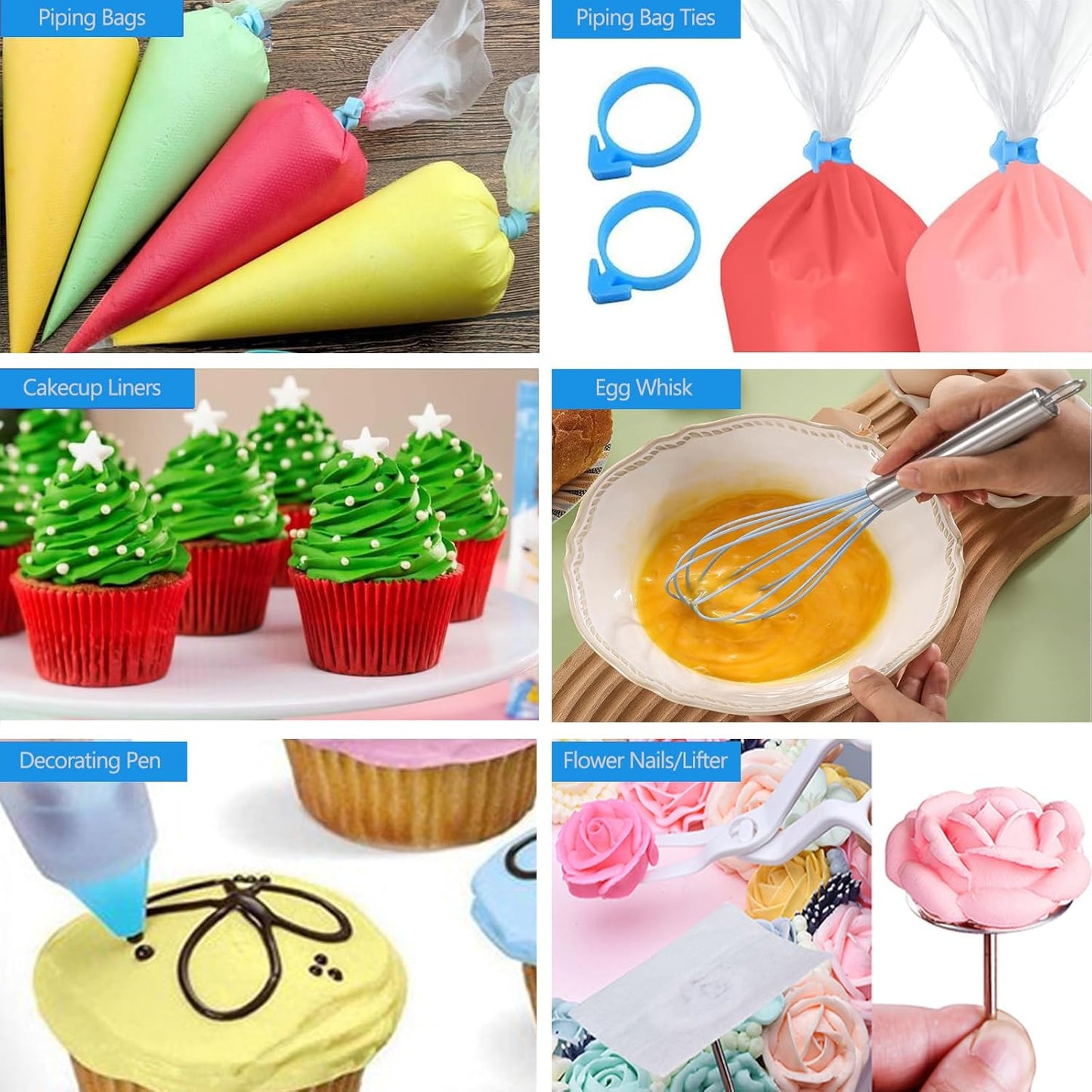 268PCS Cake Decorating Kit - Cake Decorating Tools with Cake Turntable, Piping Bags and Tips Set, 2 Icing Spatulas, 3 Cake Scraper, Russian Piping Kit - Baking Supplies for Beginners