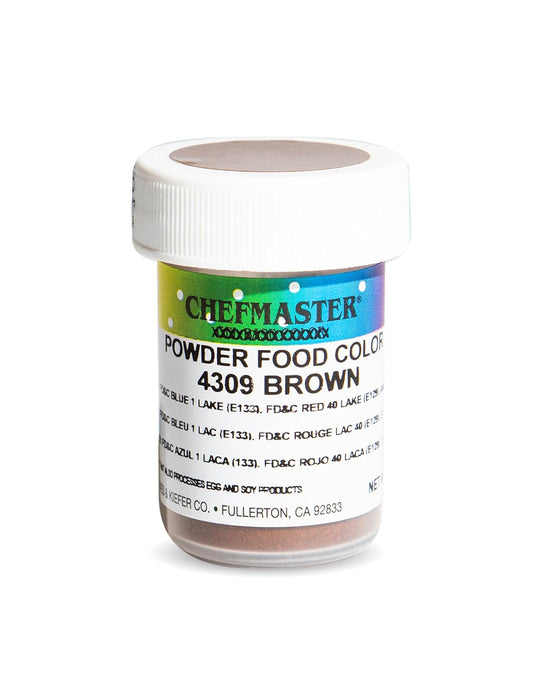 Chefmaster Brown Dry Powder Candy Color | Vibrant Shades | Chocolate, Macarons, Fondant | Decorating | Professional-Grade Dye | Easy-to-Use | Manufactured in USA | 3 grams