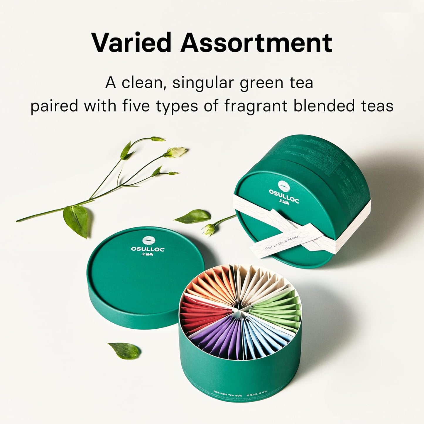 OSULLOC For:rest Tea Box (36 Count, 6 Types x 6ea,) Exquisite & Unique Gift idea For Tea Lover, Variety Gift Box Sampler, 6 Unique Blended tea from Jeju Island