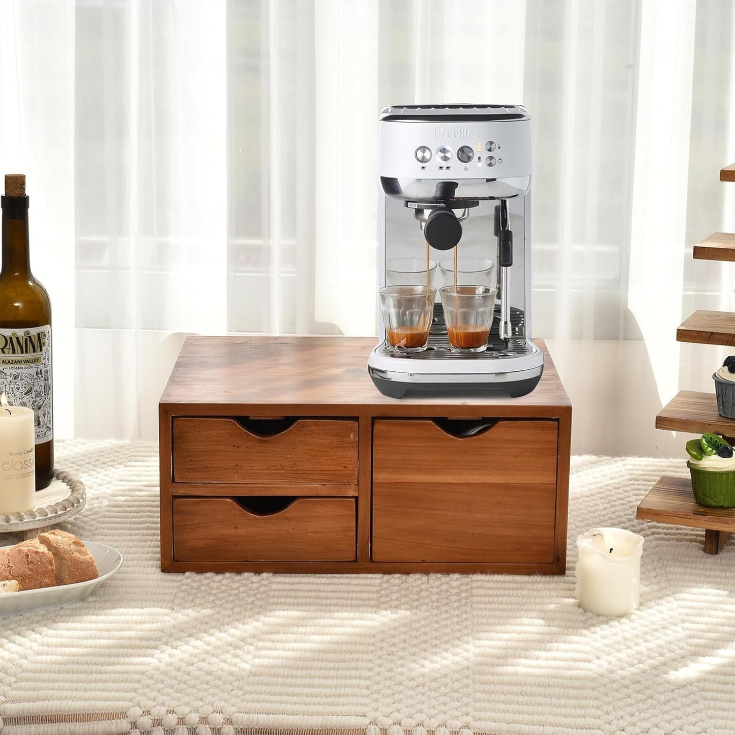 SwallowLiving Versatile Wooden Storage Drawer for Coffee Capsules - Multi-Functional Kitchen and Desk Organizer - Ideal for K-Cup Coffee Pods and Counter Organization