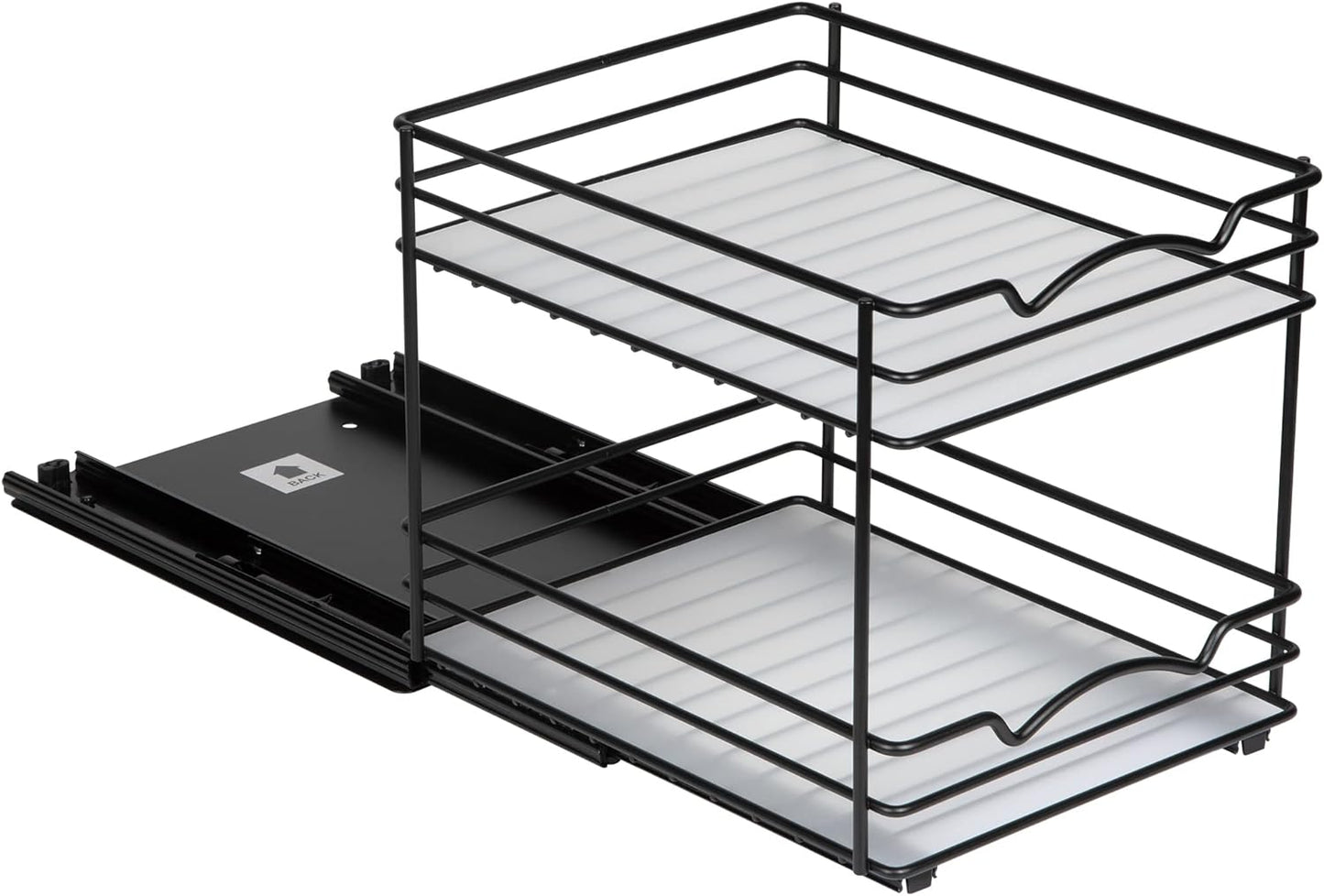 Pull Out Cabinet Organizer for Spices, Cans - Heavy Duty with Lifetime Limited Warranty- Pull Out Spice Rack- Cabinet Pull Out Shelf for Cans,Dishes, Etc, 8-1/2"Wx10-3/8"Dx8-7/8"H, Black