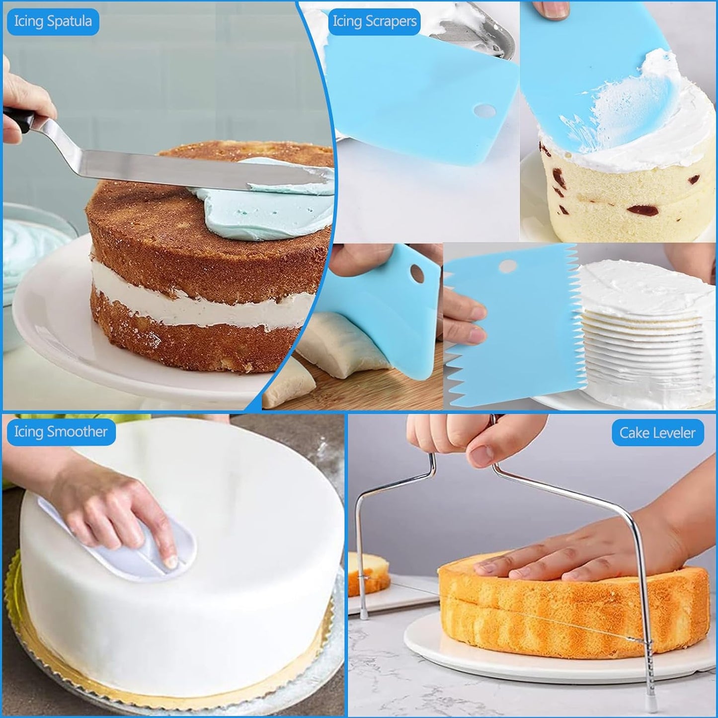 268PCS Cake Decorating Kit - Cake Decorating Tools with Cake Turntable, Piping Bags and Tips Set, 2 Icing Spatulas, 3 Cake Scraper, Russian Piping Kit - Baking Supplies for Beginners