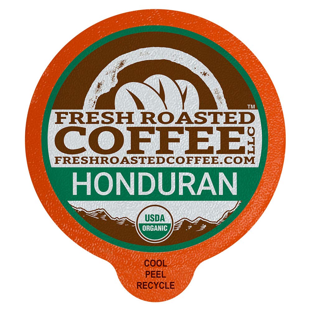 Fresh Roasted Coffee, Organic Honduran Marcala | USDA Organic, 100% Single Origin, Kosher | Medium Roast 72 Pods for K Cup Brewers