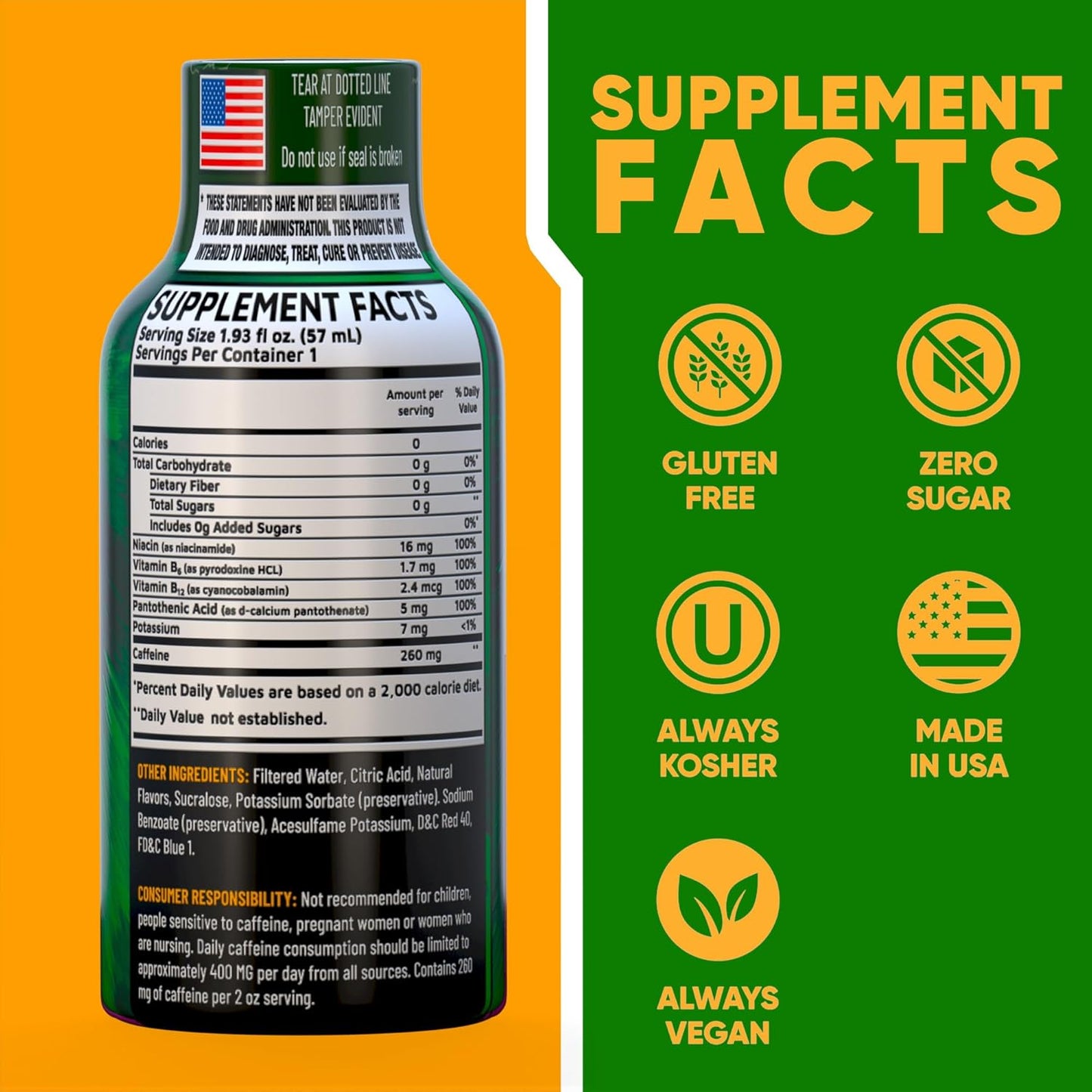 B12 Overload Extra Strength Energy Shot – Grape – 260mg Caffeine, 14000% B12, Electrolytes – Energy & Vitality Support – Zero Sugar No Calories – Vegan, Kosher, Gluten-Free – 1.93 fl oz, 12-Pack