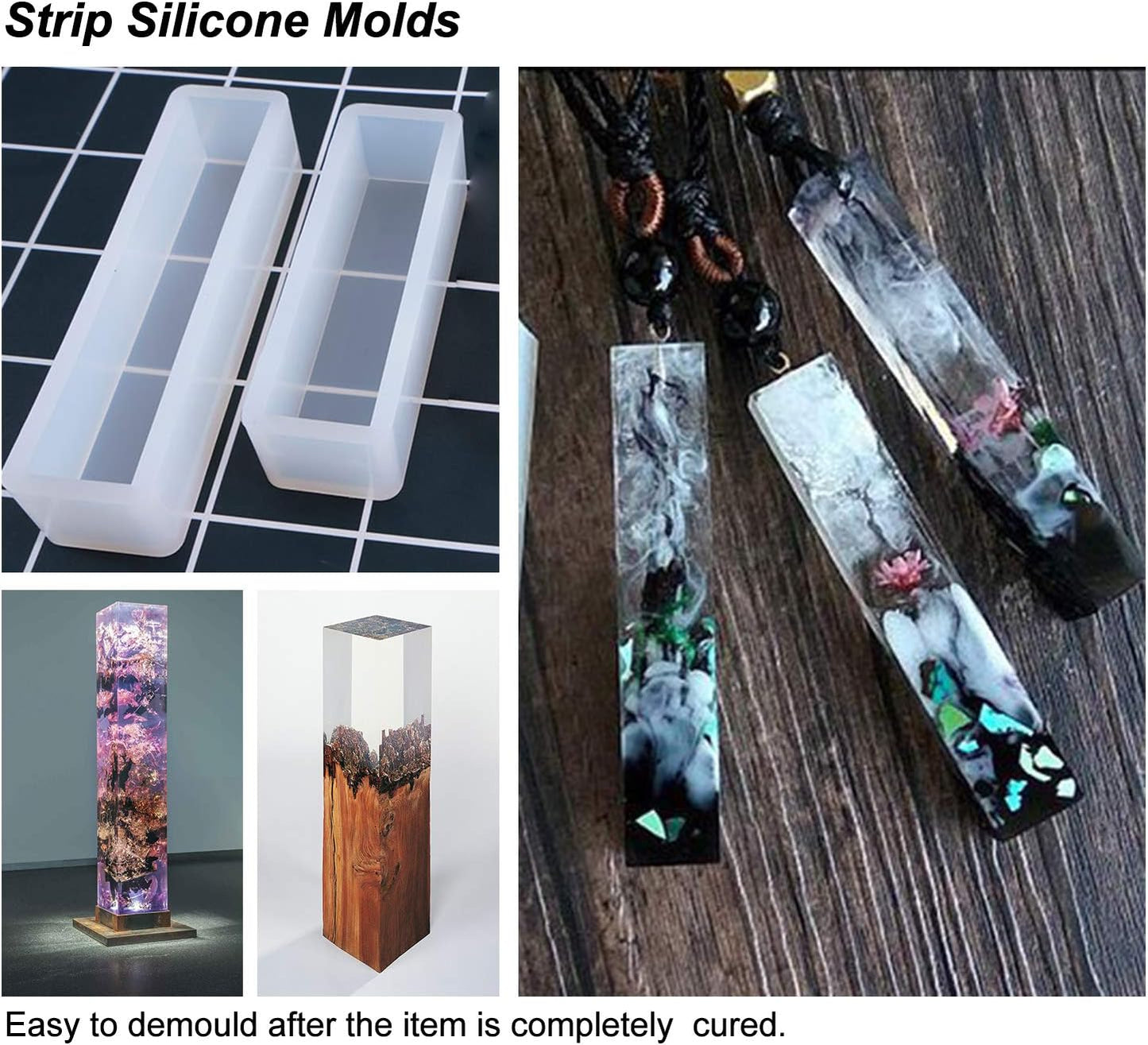 LET'S RESIN Epoxy Resin Molds, Resin Casting Molds Silicone Square Ball Molds 9PCS Different Sizes, Silicone Resin Molds for Resin Jewelry, Soap, Dried Flower Leaf, DIY Fans