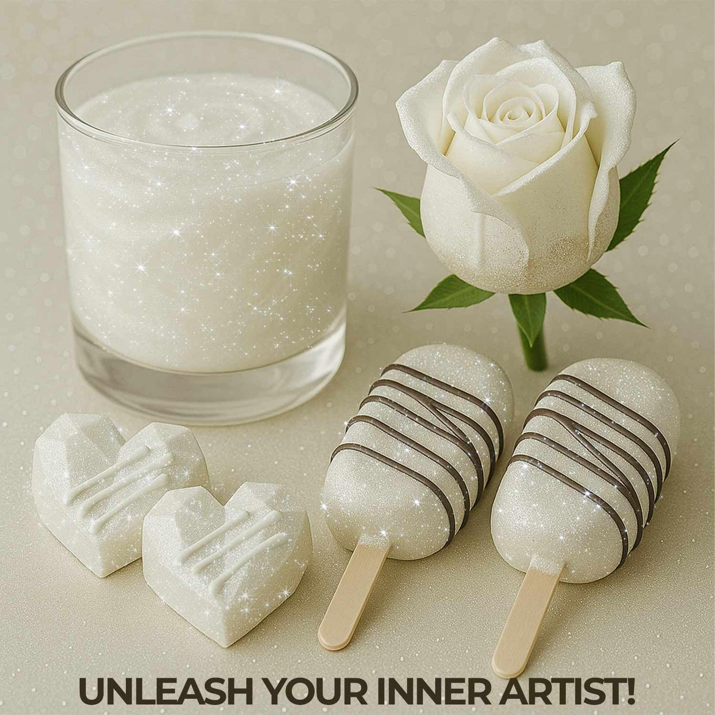 Bulk 20g White Edible Glitter for Drinks | Premium Edible Glitter for Cakes, Cocktails, White Cake Decorating Decorations Food Grade, Vegan, Kosher, Halal, Gluten Free - Made in USA