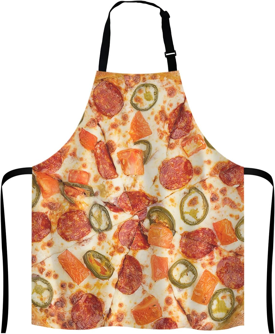 I Love Pizza Bib Apron with Adjustable Neck for Men Women,Suitable for Home Kitchen Cooking Waitress Chef Grill Bistro Baking BBQ Cobbler Apron