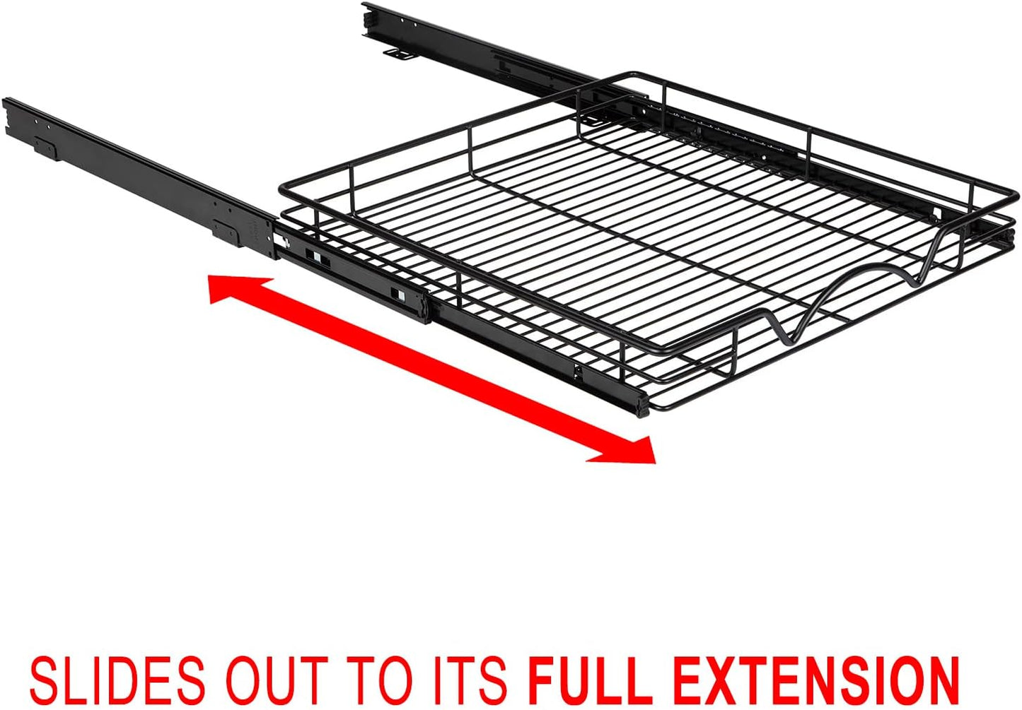 HOLDN’ STORAGE Pull Out Cabinet Organizer, Heavy Duty Caddy w/Lifetime Limited Warranty -22”W x 21”D - Requires At Least 23-1/4” Cabinet Opening, Steel Metal Cabinet Drawers Slide Out, Black