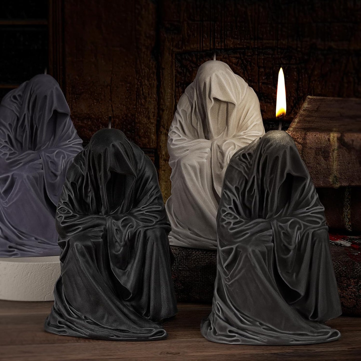 Skull Robe Resin Casting Molds - Jewelry, Candle Making & Craft Supplies - 3D Silicone Mold