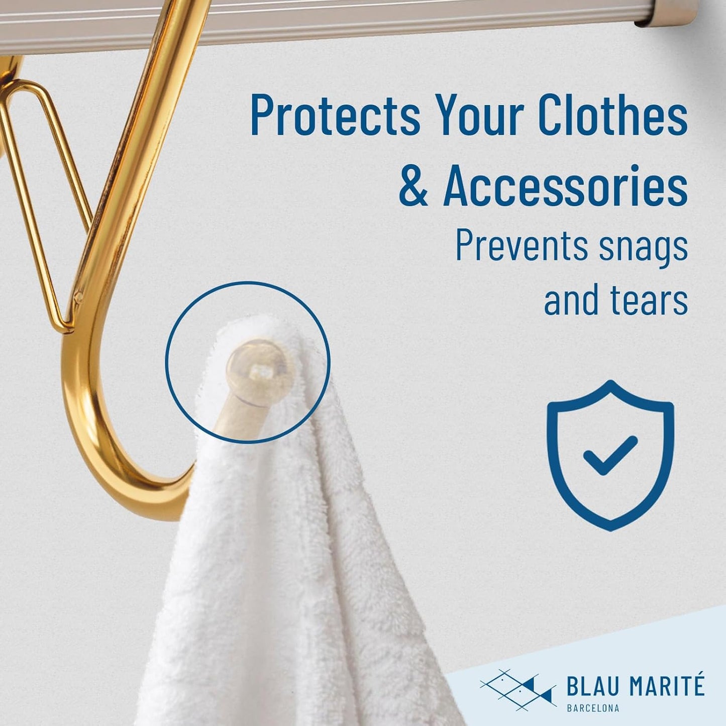 6-Pack Metal S Hooks for Hanging – Heavy-Duty S-Shaped Hook with Safety Buckle – Fits Bars up to 1.2 in – Anti-Drop S-Hooks for Closet, Wardrobes & Storage – Golden (Large)