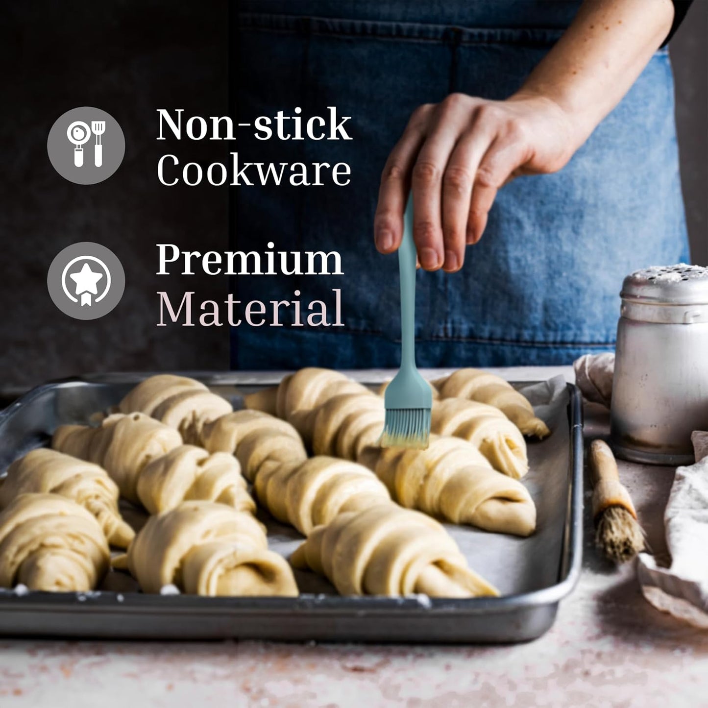 Silicone Pastry Brush Set – 3-Piece Set of Basting Brushes for Cuisine and BBQ – Kitchen Tools & Accessories with Comfortable Handles, Heat-Resistant Utensils for Cooking & Baking – Pastel Multicolor