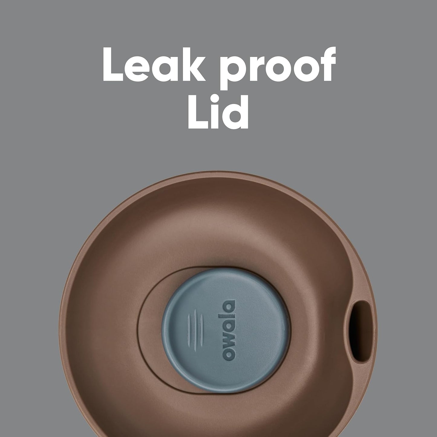 Owala SmoothSip Slider Insulated Stainless Steel Coffee Tumbler, Reusable Iced Coffee Cup, Hot Coffee Travel Mug, BPA Free 12 oz, Grey/Brown (Cozy Cocoa)