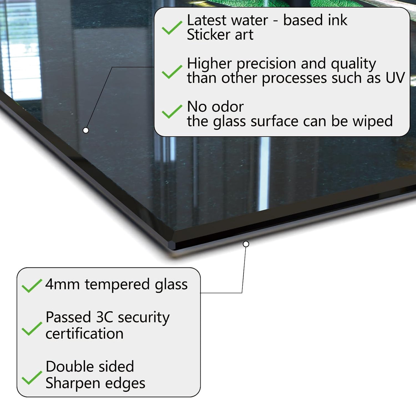 DAIFURONGE Spice Tempered Glass Backsplash For Kitchen Behind Stove,Stove Back Top Cover,Easy to Clean Glass Splashback, Sink Cover Splash Guard,Home Kitchen Wall Decor (35.43"x23.62"(90x60cm))