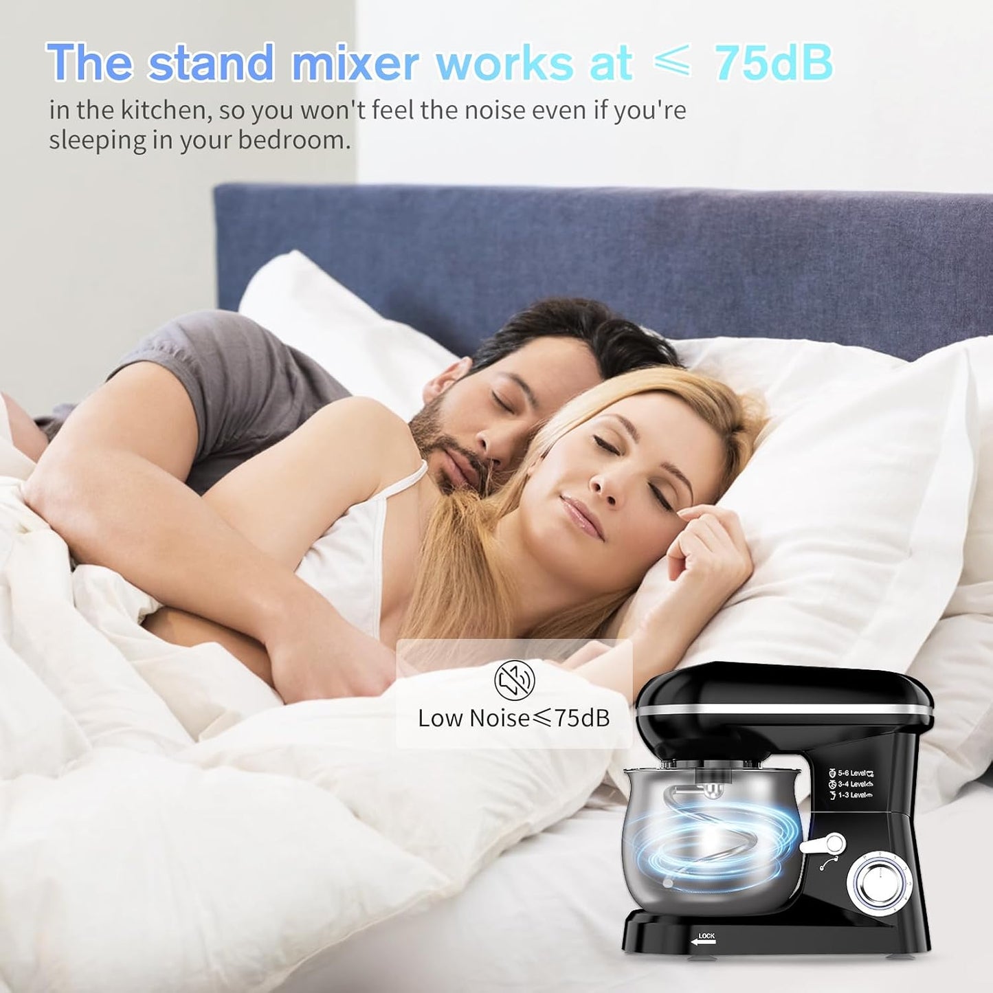 6-Speed Electric Stand Mixer with 5.3 Quart Stainless Steel Bowl, Kitchen Mixer Tilt-Head Design – Includes Dough Hook, Whisk & Beater-Great for Baking Bread, Cakes, Cookies