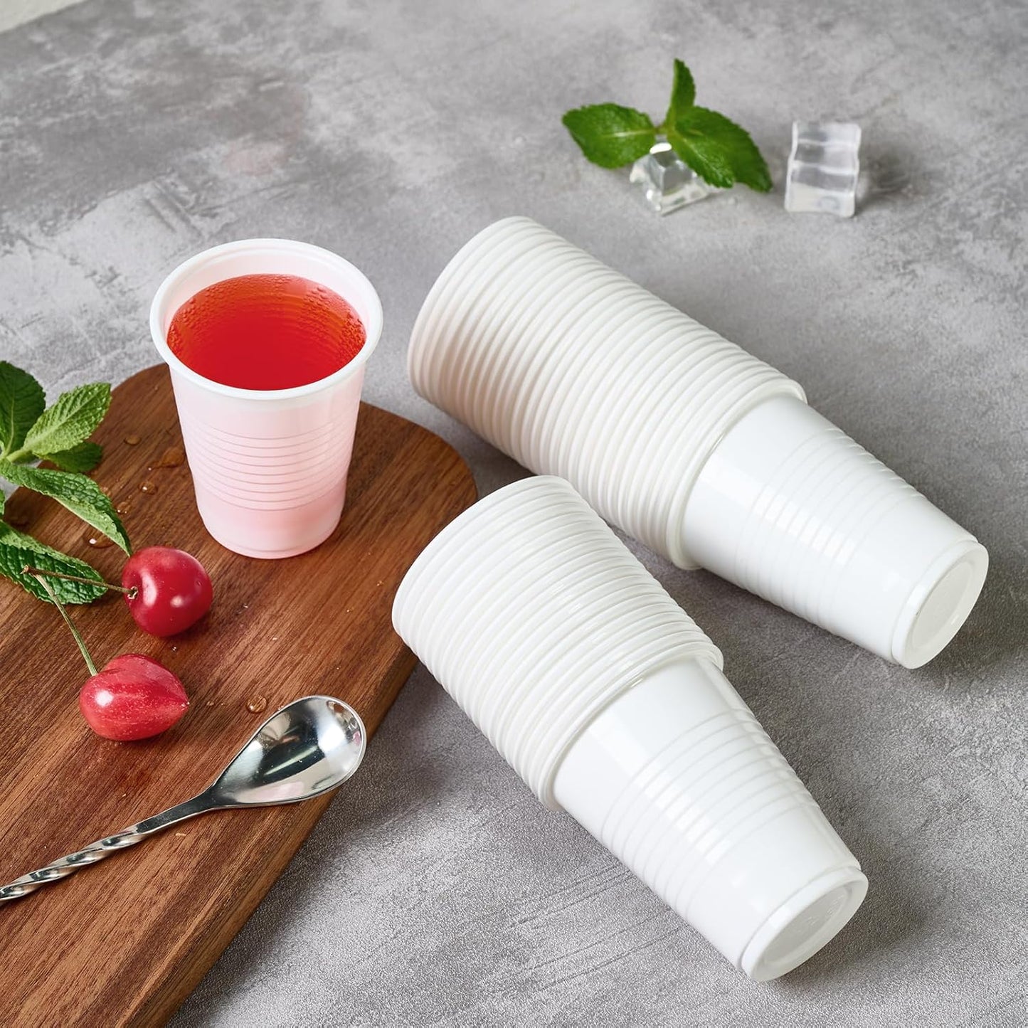 Lilymicky 2000 PACK 7 oz White Plastic Cups, 7 Ounce Disposable Drinking Cups for Birthday Parties, Picnics, Ceremonies