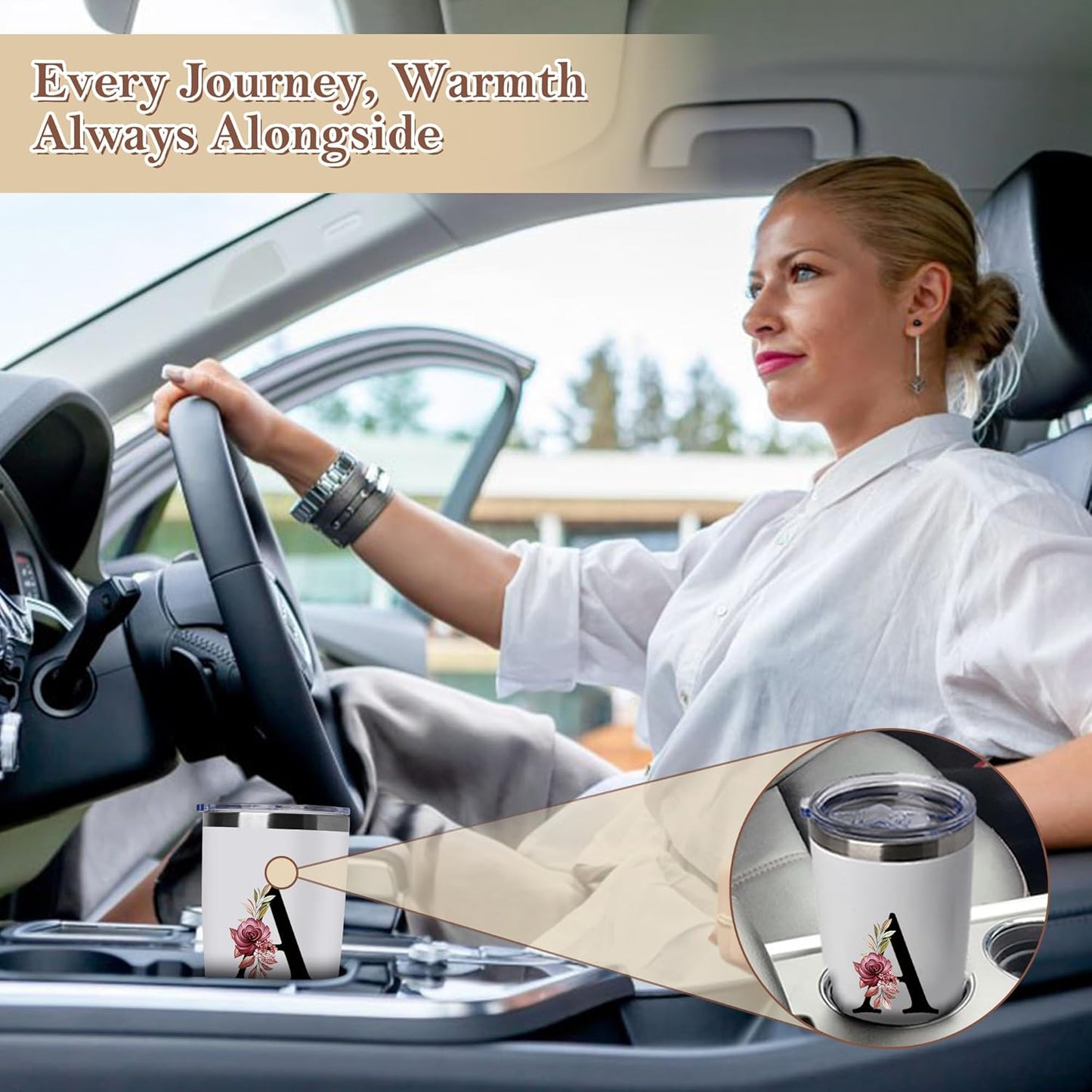 20 Oz Insulated Coffee Cup with Lid Car Tumbler Travel Mug Women Her Sister Mom Girlfriend Aunt Best Friend Friendship Grandma Bestie Wife Daughter Law Lady Happy Birthday Cool Unique Cute Gifts