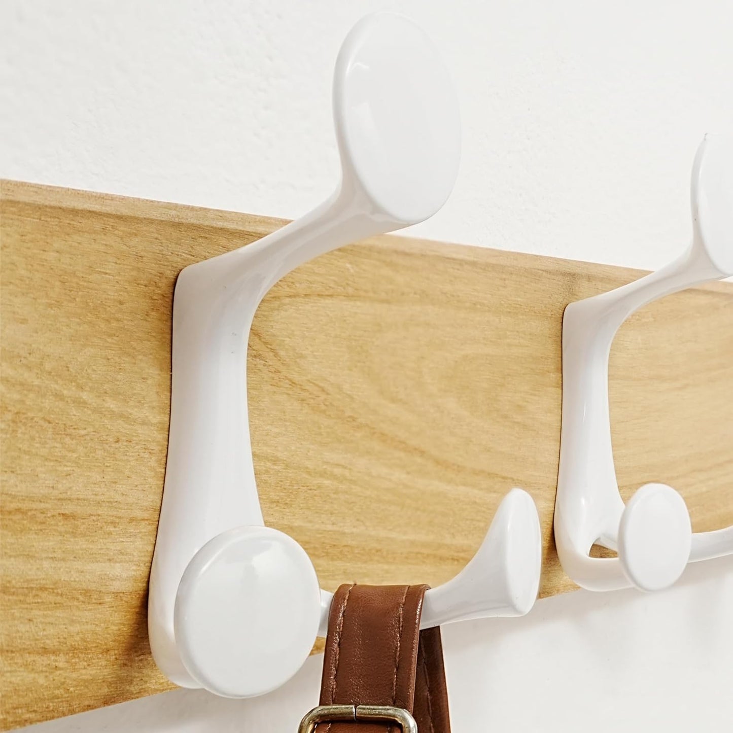 SKOLOO 39-Inch Natural Wood Coat Rack Wall Mount with 6 Triple Hooks - Ideal for Family Entrances, Classrooms, and Pet Supplies Storage - Perfect Coat Hooks for Wall