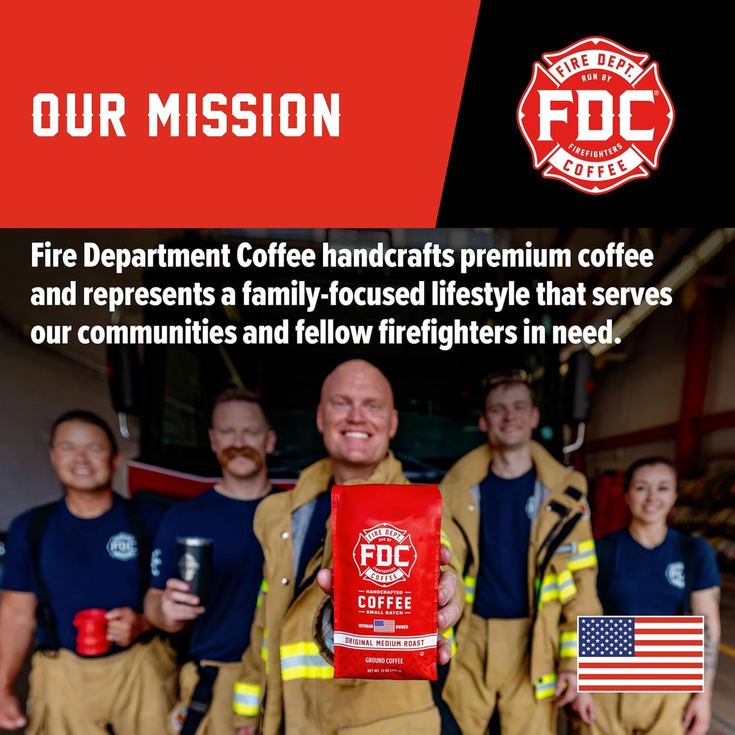 Fire Department Coffee - Gives Back to Firefighters - Cinnamon French Toast Coffee Beans - Roasted in the USA - Premium Whole Bean - Veteran Owned -12 oz