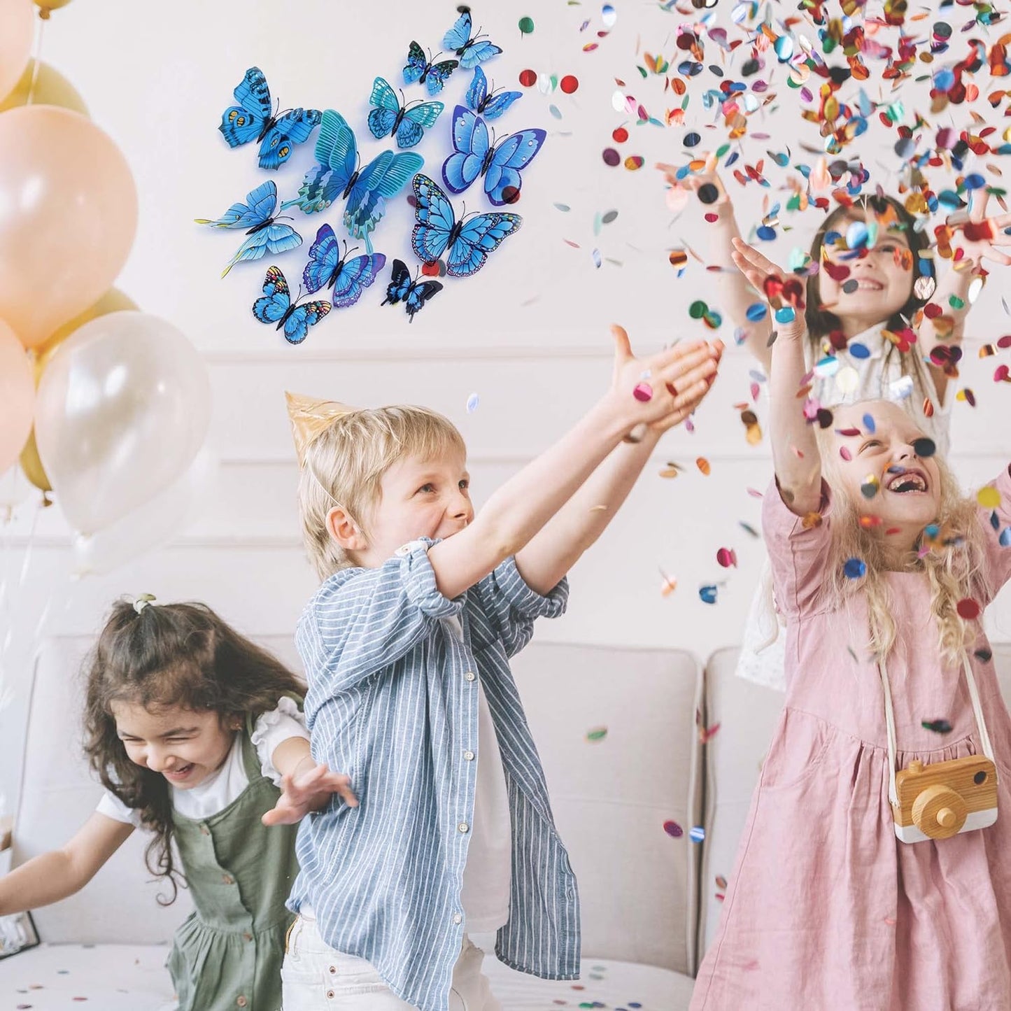 Butterfly Wall Decor 24/48 PCS, 3D Butterflies Stickers for Party Decorations with Magnets(Blue, 48)