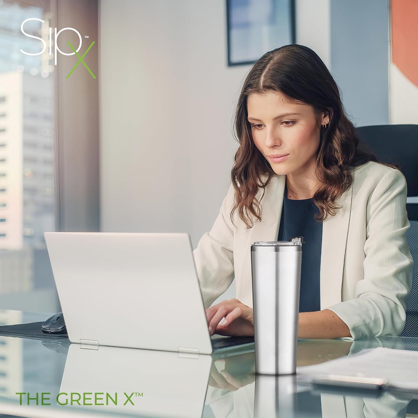 SIPX™ Triple-Insulated Tumblers - 22oz. Premium Modern Tumbler With Lid, insulated Cup Keeps Hot For 6 Hours, Stainless Steel Tumbler Made Of Sustainable Material, Coffee Travel Mug For Home & Office