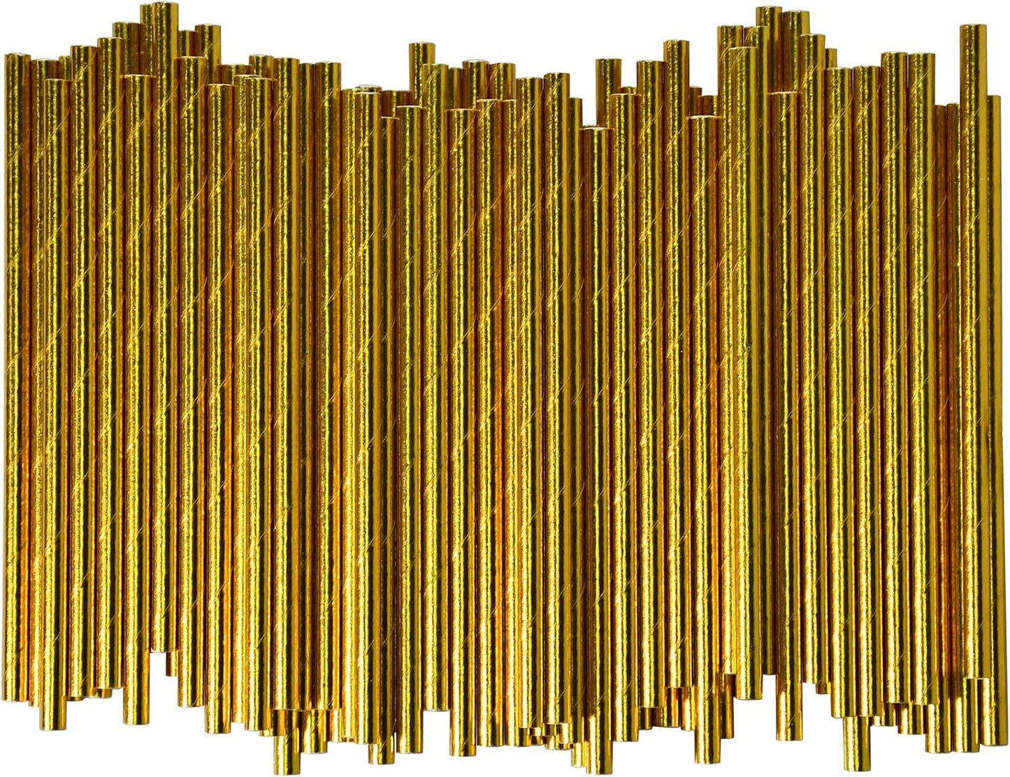 5.75 Inch Disposable Short Gold Paper Straws & Stirrers, Sipping Stir Sticks (500 Counts) - for Cocktail, Short Drinks, Wedding, Party, Bars, Restaurants