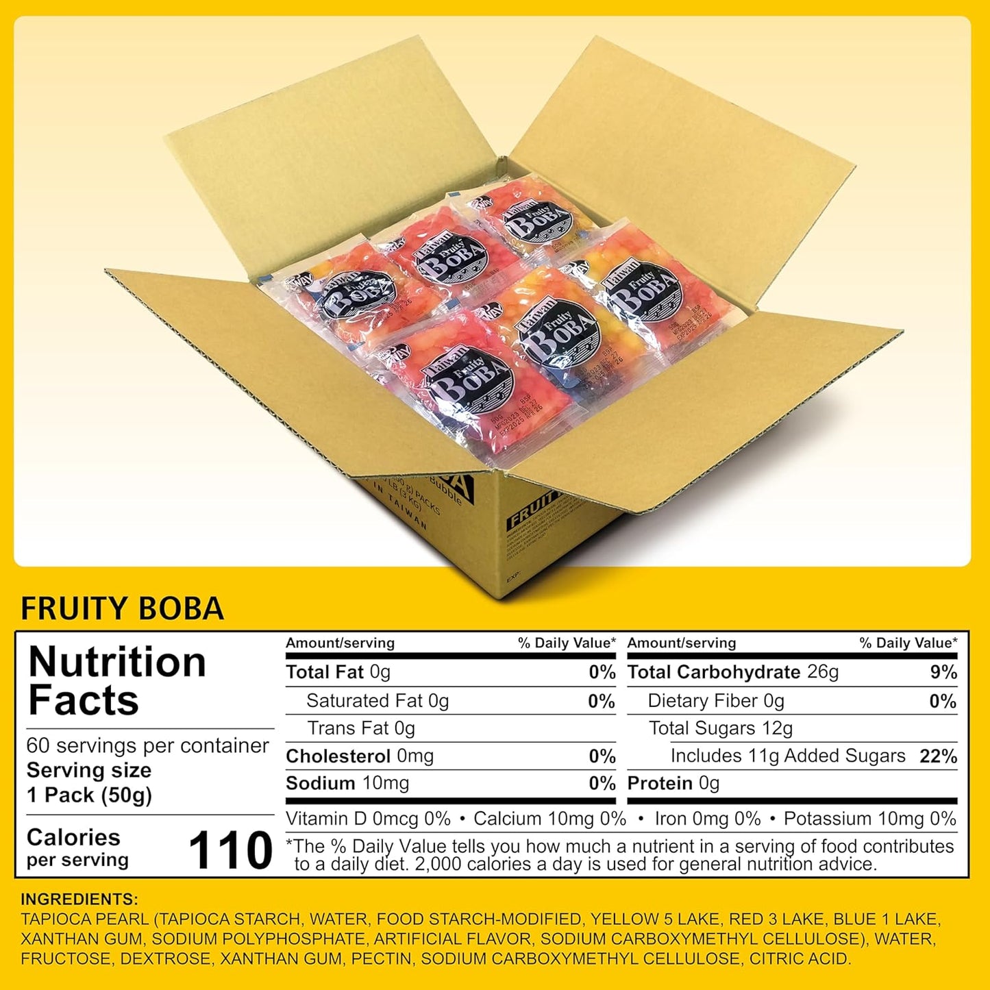 J WAY LOCAL FLAVOR BOBA Authentic Instant Tapioca Boba Pearls Bulk, 60 Servings for Milk Tea,Smoothies and Desserts,Fruity Flavor (Ready in Just 20 Seconds,No Preservatives,Gluten Free)