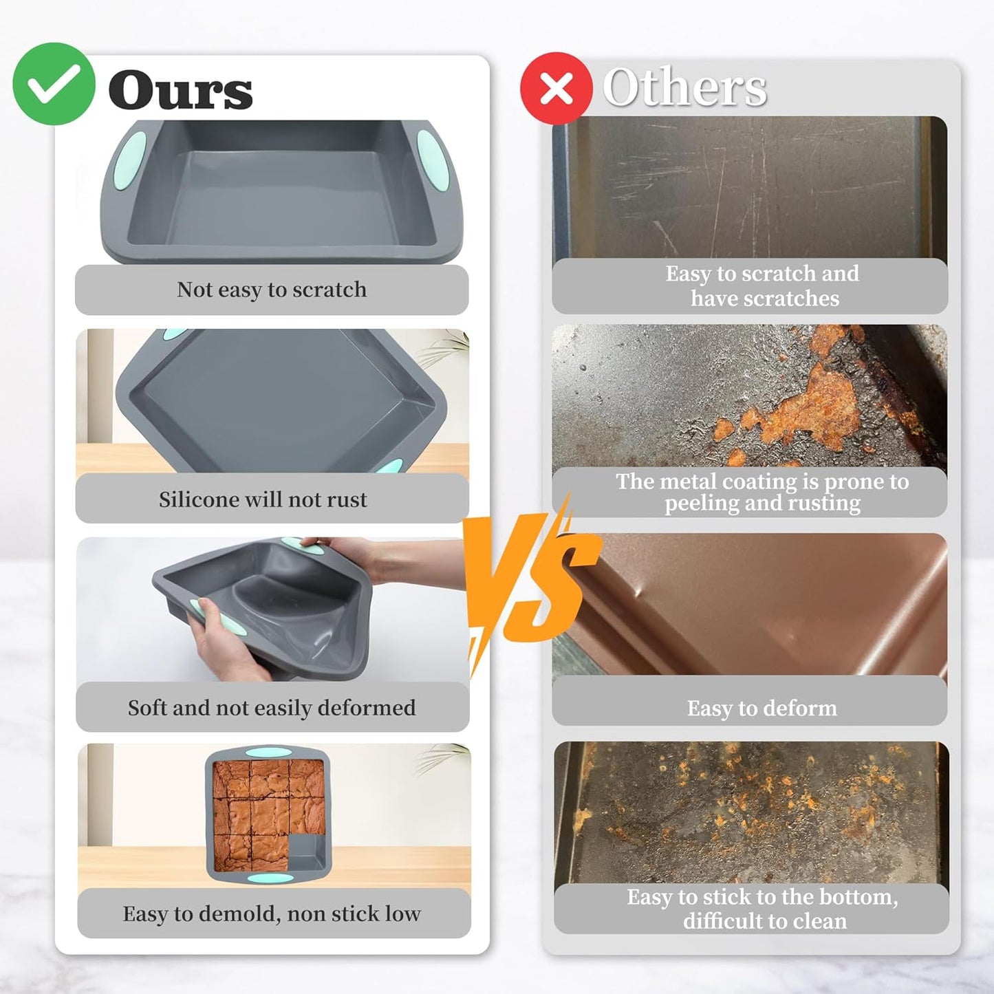 Tongjude 46 Piece Silicone Bakeware Set, Non-Stick Kitchen Oven Baking Pans, Silicone Cake Molds with Cake Pan, Chiffon Cake Pan, Donut Pan, Square Cake Pan and Loaf Pan