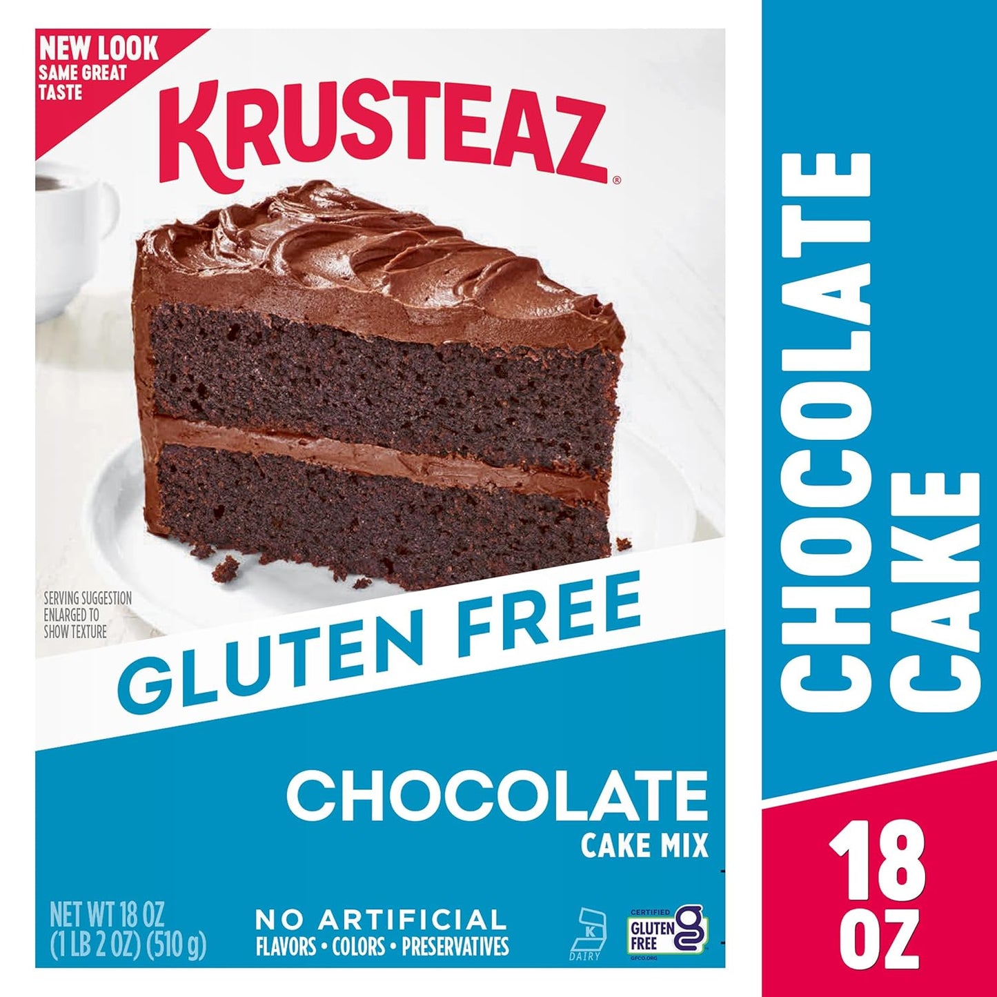 Krusteaz Gluten Free Chocolate Cake Mix, No Artificial Flavors, Colors, or Preservatives, 18 Ounce(Pack of 2)