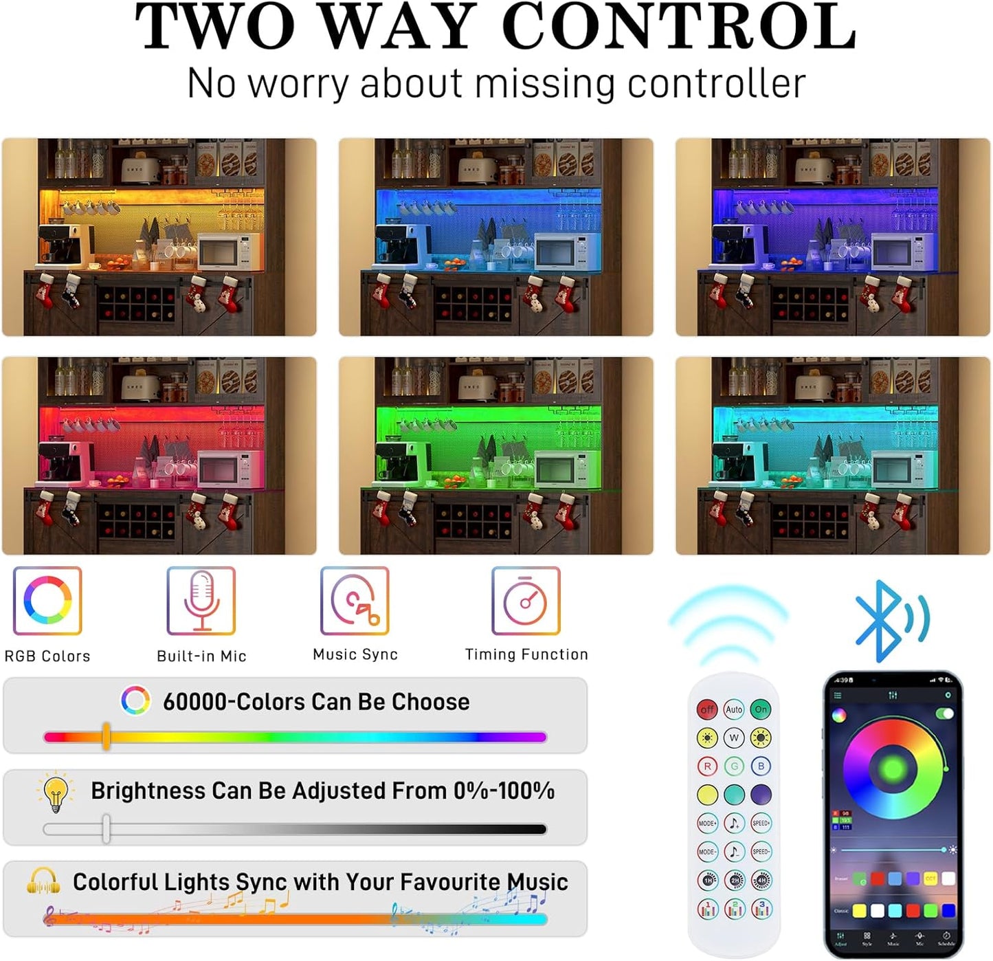 74" Tall 63" Wide Large Coffee Bar Cabinet w/Outlet,6000-color LED Light,Pegboard,Farmhouse Hutch Cabinet w/Barn Door,2 Big Drawers,Adjustable Shelves,10 Wine & Glasses Rack,5 Hook for Kitchen,Brown