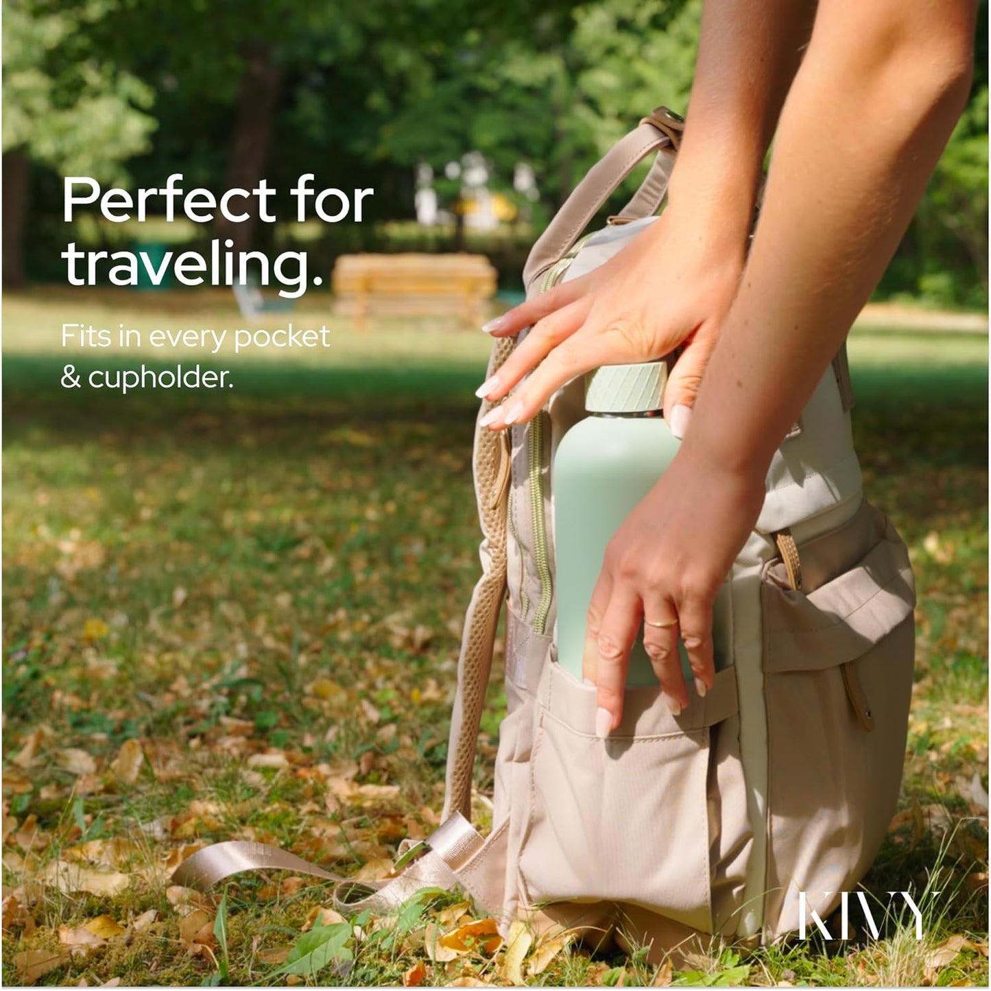 KIVY Insulated Water Bottle (Dark Blue, 33.8 Ounces)