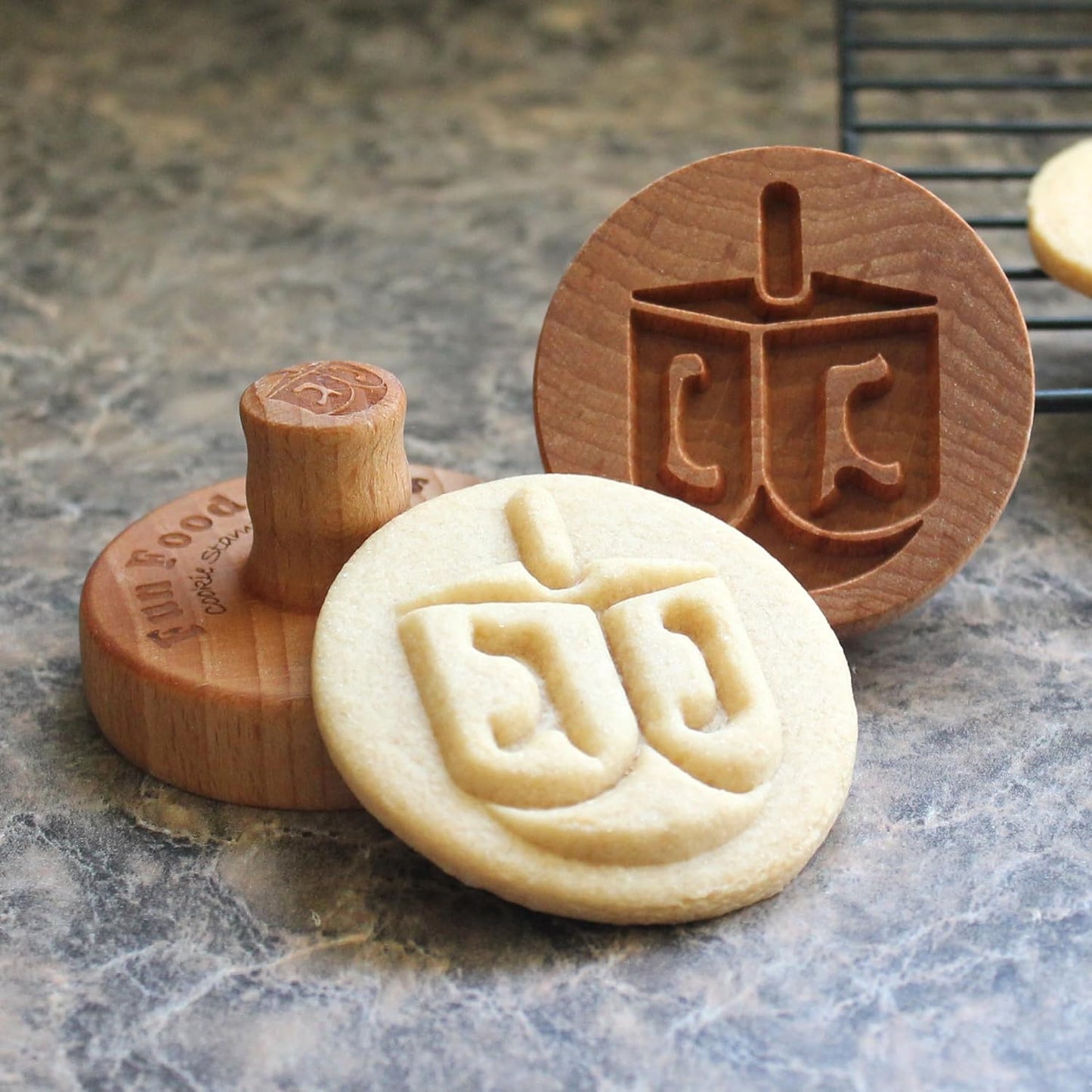 Wood Cookie Stamp, 2.5 Inch (Dreidel CS-088)