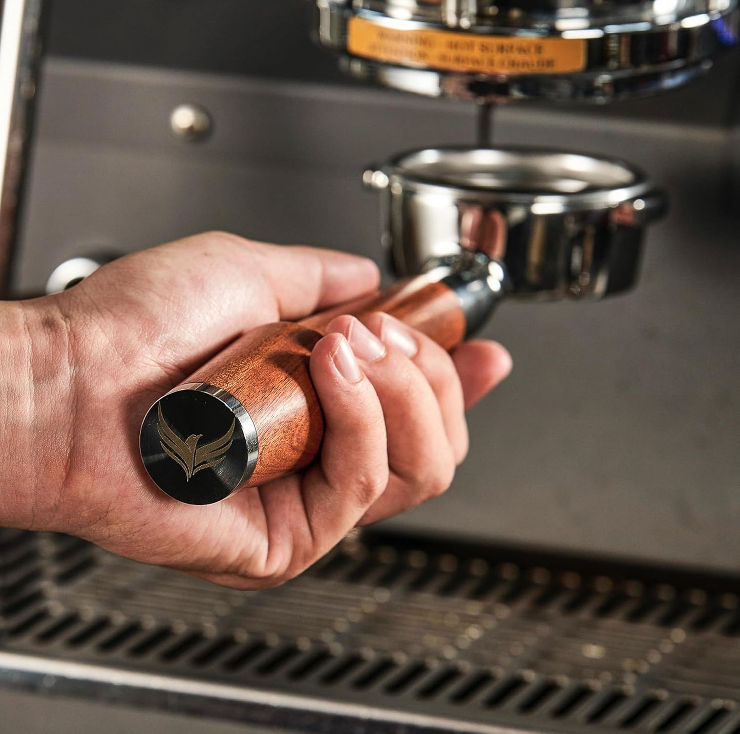 58mm Bottomless Portafilter For Gaggia Classic Pro, E24, GT and Evo Models Rosewood Handle Naked Porta Filter 58 mm & 18-21 Gram Filter Basket Included