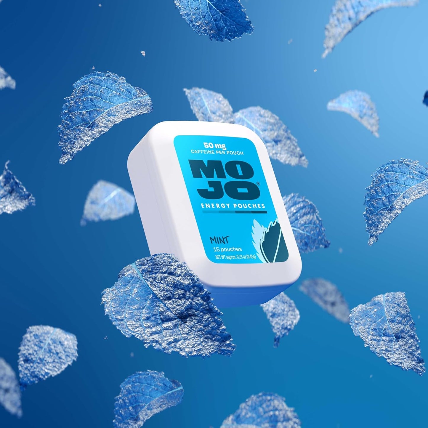 MOJO Energy Pouches Mint Flavor, 50 mg per Caffeine Pouch, 15 Pouches, 5-Pack