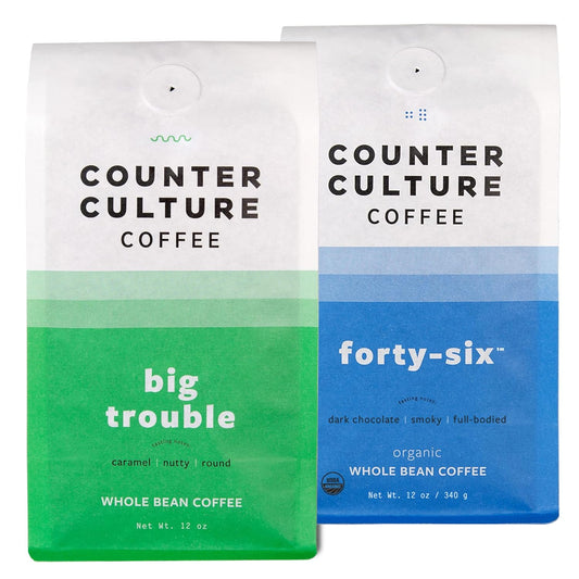 Counter Culture Coffee - Whole Bean Coffee - Multi-Pack - One 12oz Bag of Each (Big Trouble and Forty-Six)