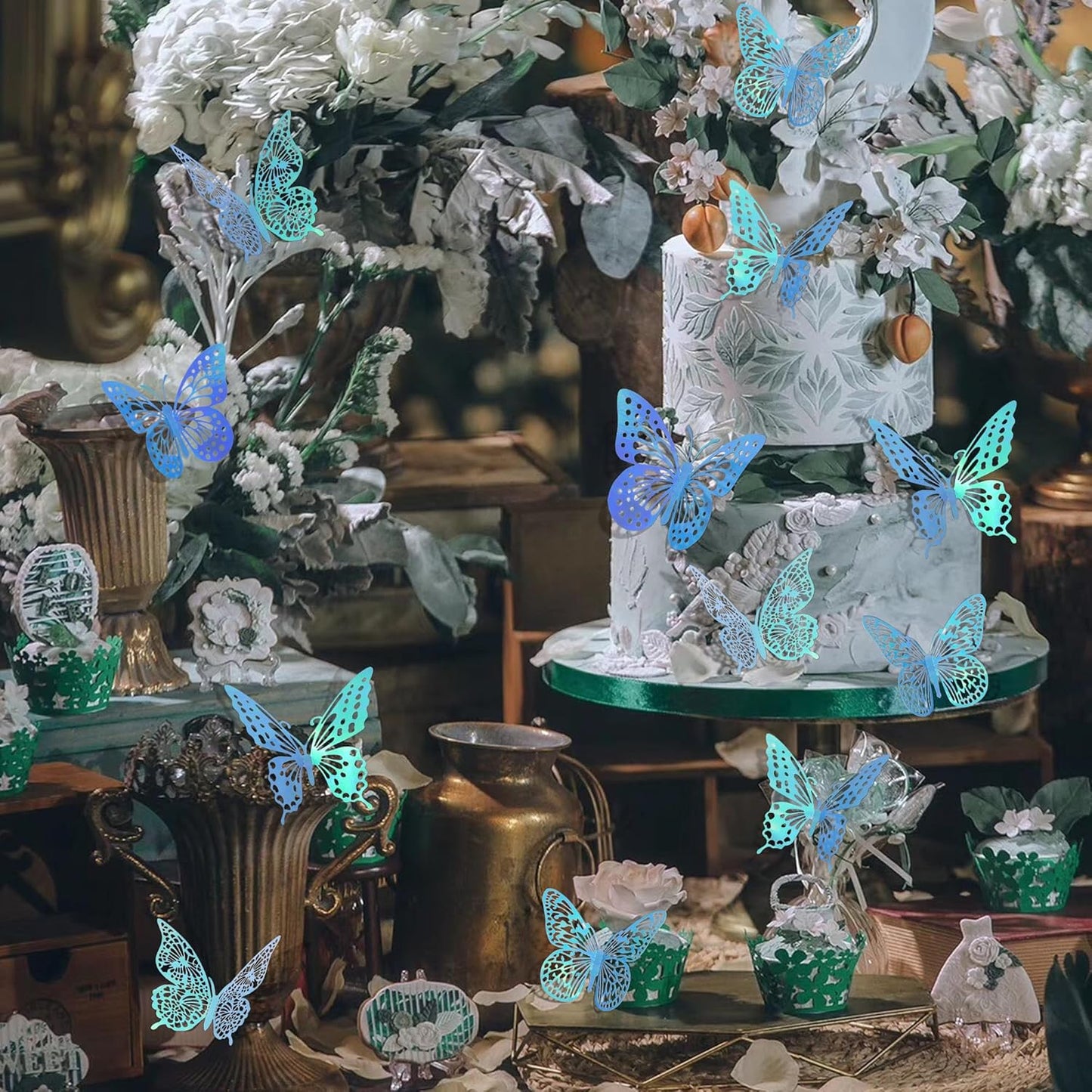 SAOROPEB 3D Butterfly Wall Decor - 48 Pcs, 4 Styles, 3 Sizes - Removable Stickers for Birthday & Party Decorations