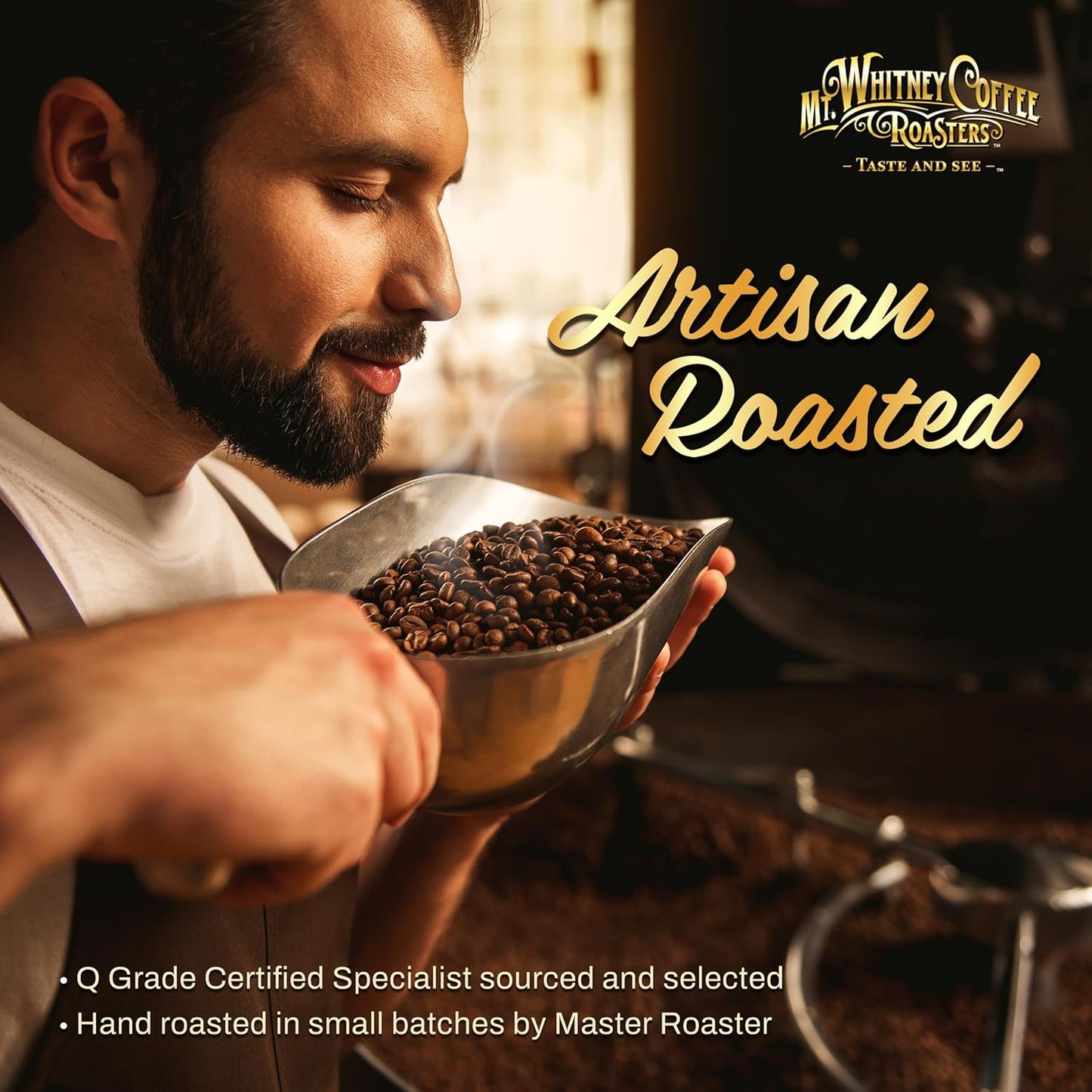 Mt. Whitney Base Camp Blend Coffee Beans - Medium Dark Roast Coffee, Low Acid Coffee - Ground Coffee, 12 oz (Pack of 1)